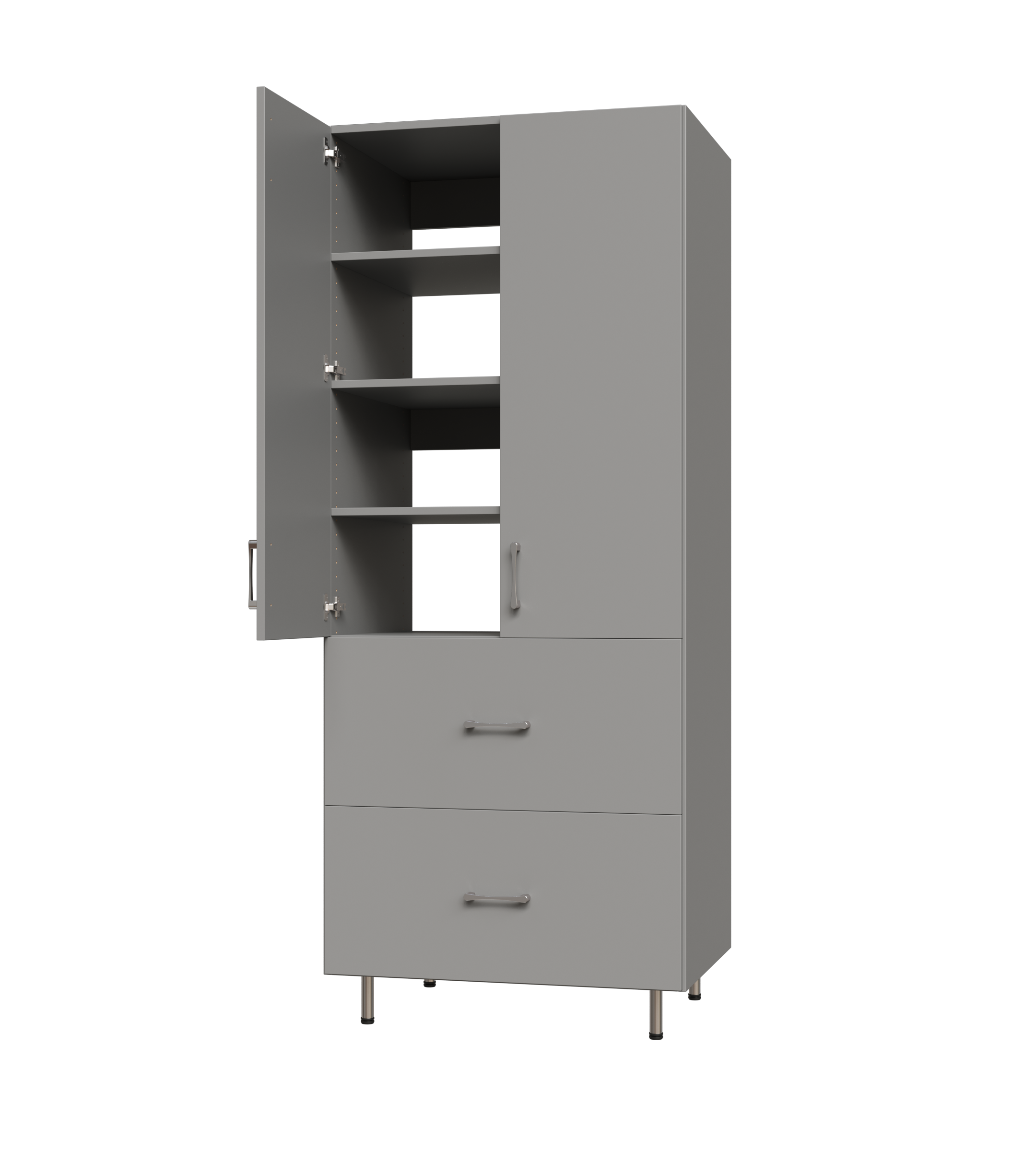 Garage Overhead Storage Cabinet - 2 Drawer Tall Shelf Tower Organizer for Tools, Sports Gear & Home Supplies | Space-Saving Garage Organization Solution
