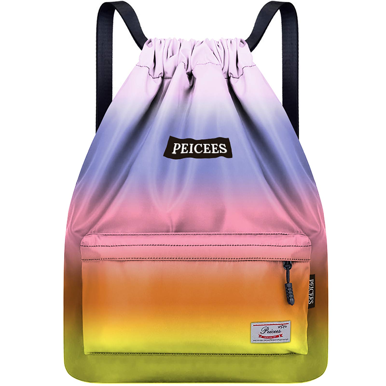 Waterproof Drawstring Sports Bag - Lightweight Sackpack Backpack for Men & Women - Gym, Travel, Beach & Outdoor Activities