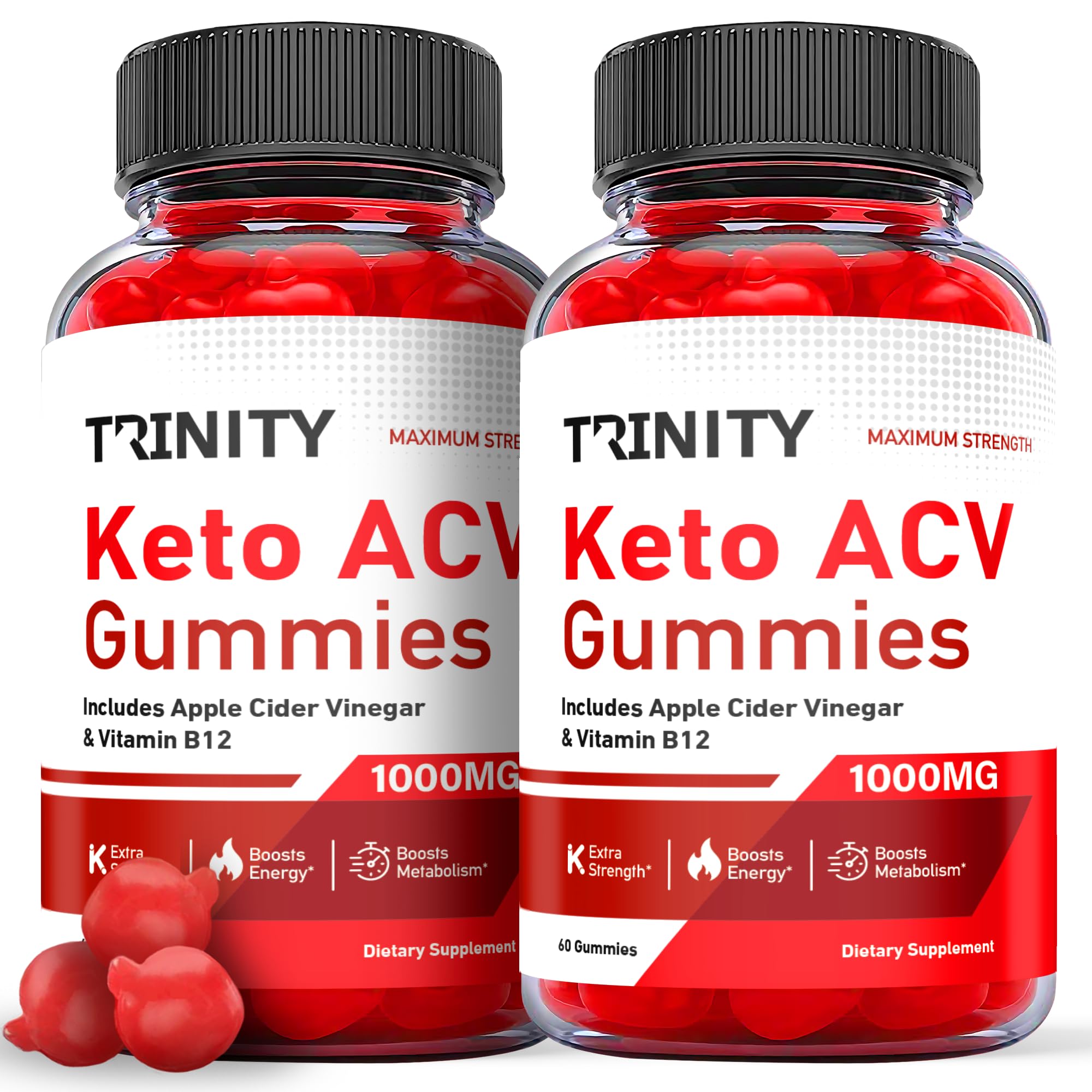 (2 Pack) Trinity Keto ACV Gummies - Apple Cider Vinegar Keto Supplement for Weight Loss & Metabolism Boost - 120 Gummies - Perfect for Ketogenic Diet & Low-Carb Lifestyle