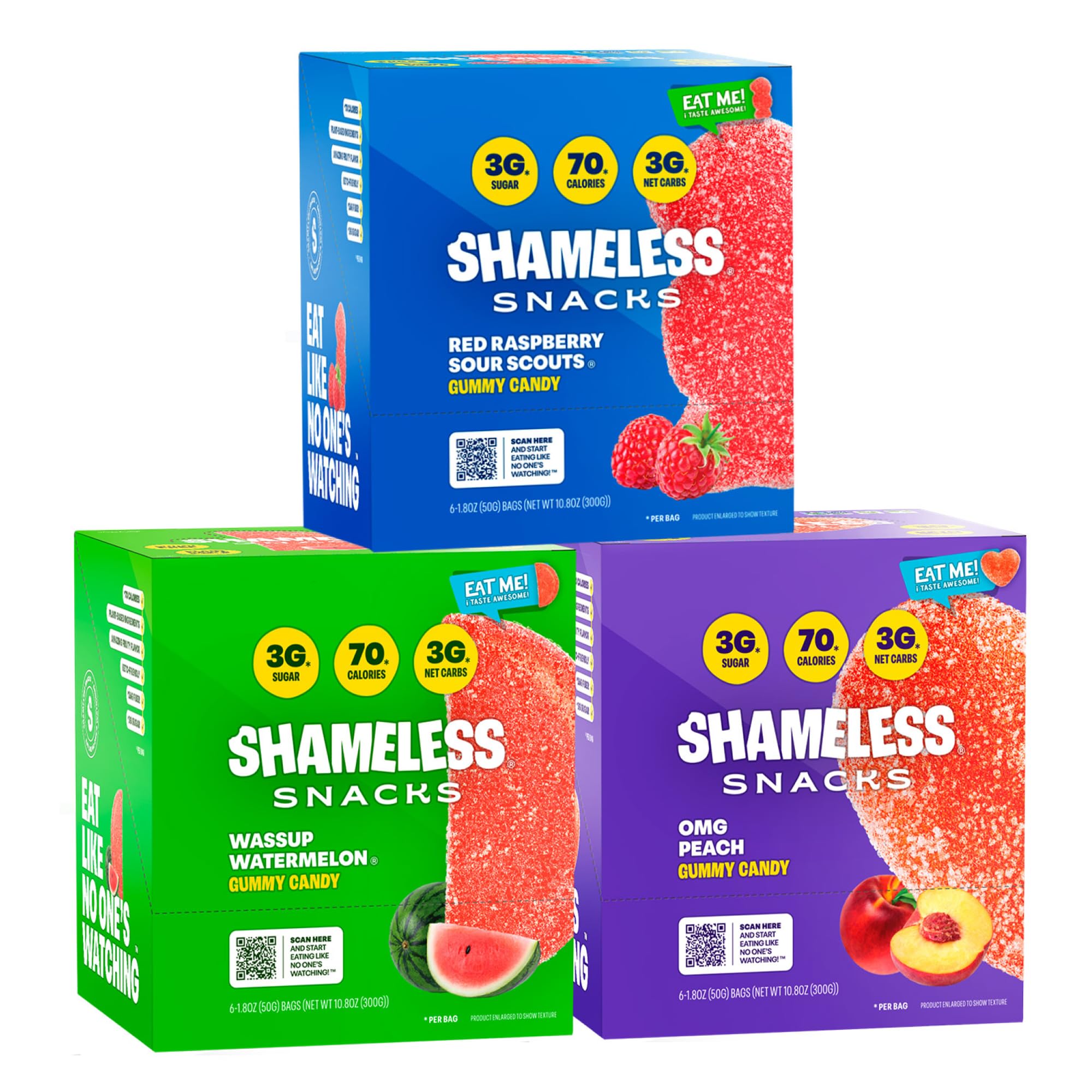 Low Carb Keto Gummy Bundle - Sugar Free Red Raspberry, Watermelon & Peach Flavored Gluten Free Candy for Weight Loss | Perfect for Keto Diet, Diabetics & Healthy Snacking