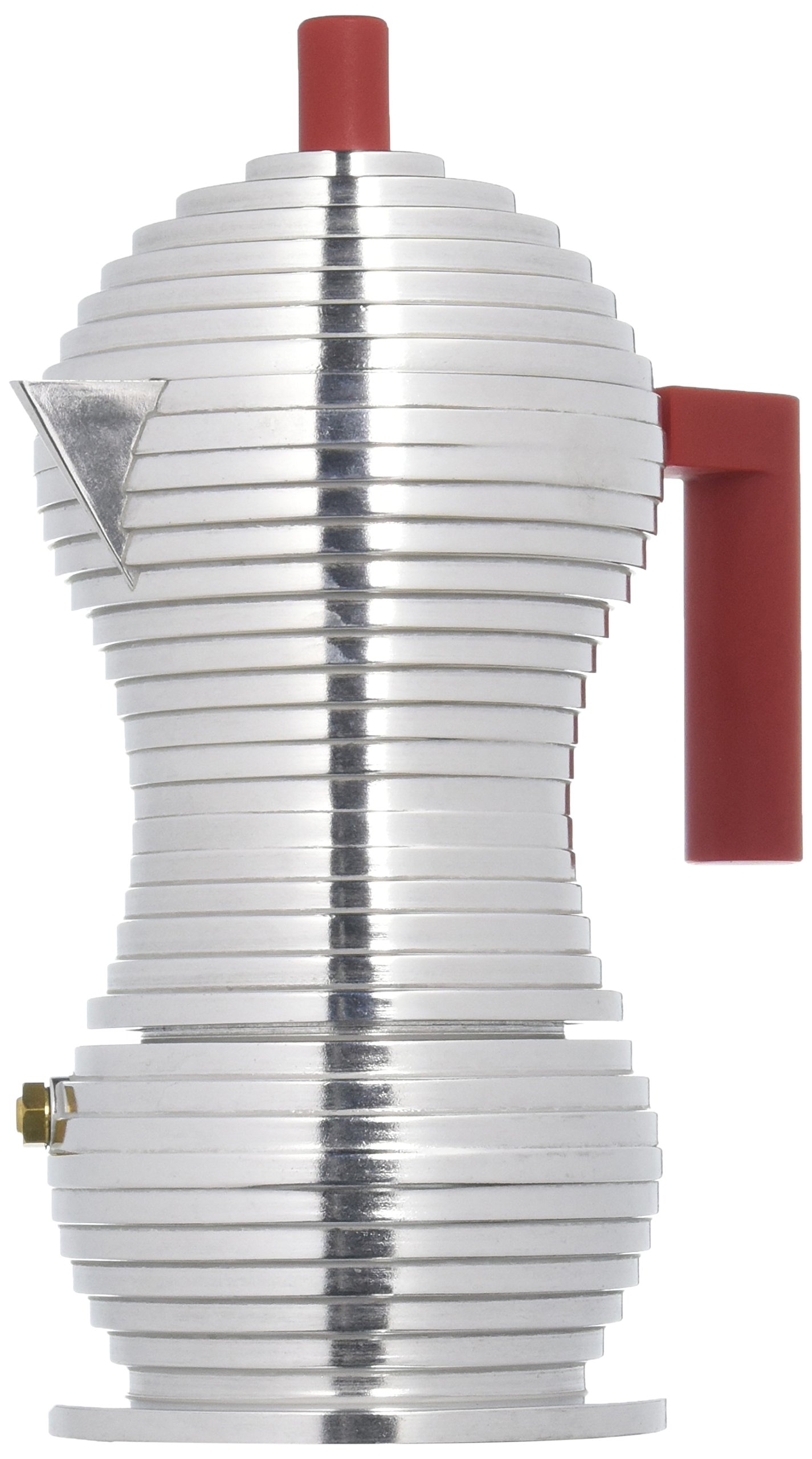 Alessi Pulcina Stove Top Espresso Coffee Maker - 3 Cup Italian Moka Pot, Red - Perfect for Home Brewing & Gift Giving