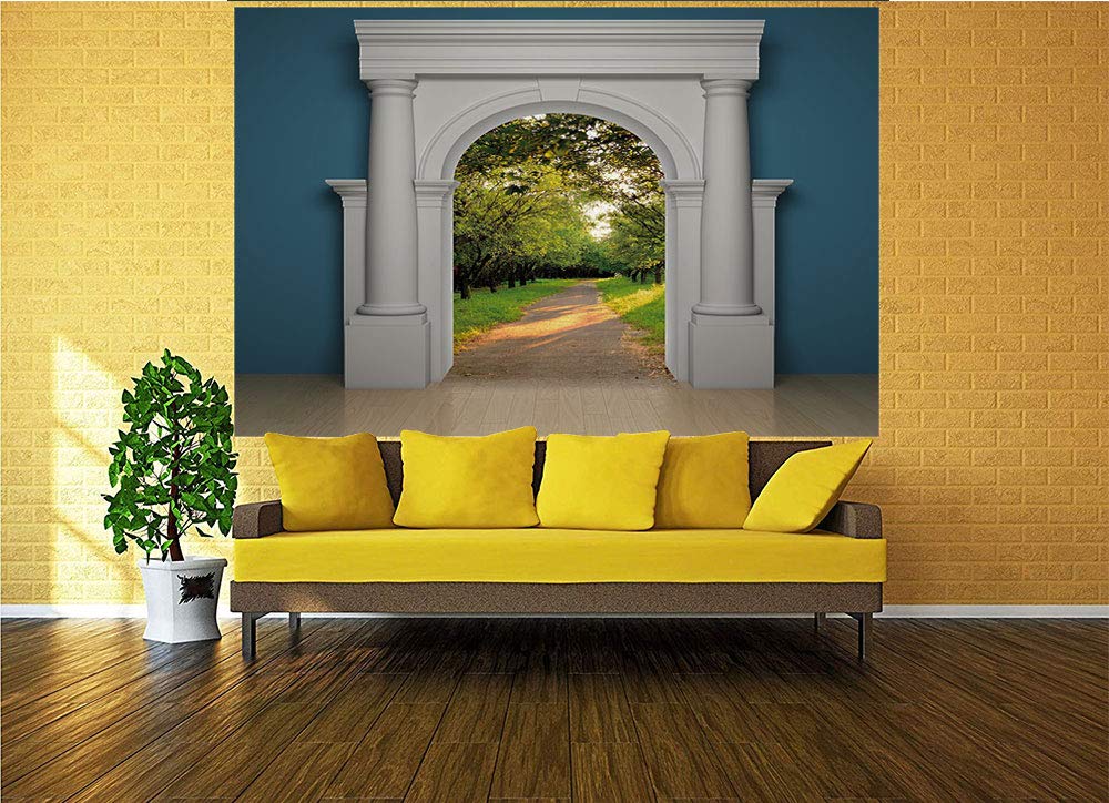 100x100 Inches Peel and Stick Wallpaper - Abstract Arches Enchanted Forest Mural, Self-Adhesive Removable Wall Decor for Home & Office | Perfect for Living Room, Bedroom, or Workspace Accent Wall