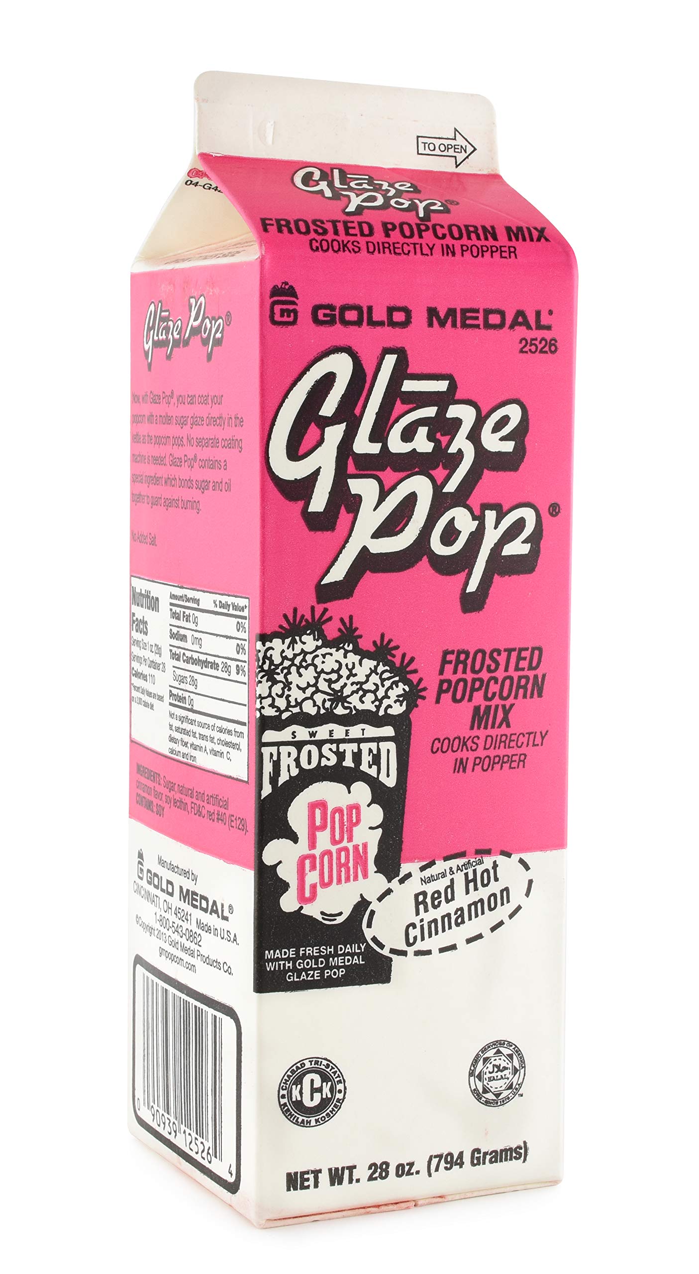 Premium Gold Medal Red Cinnamon Glaze Pop Frosted Popcorn Mix - 28oz (12 Pack) | Sweet & Crunchy Snack for Movie Nights, Parties & Holiday Gifts