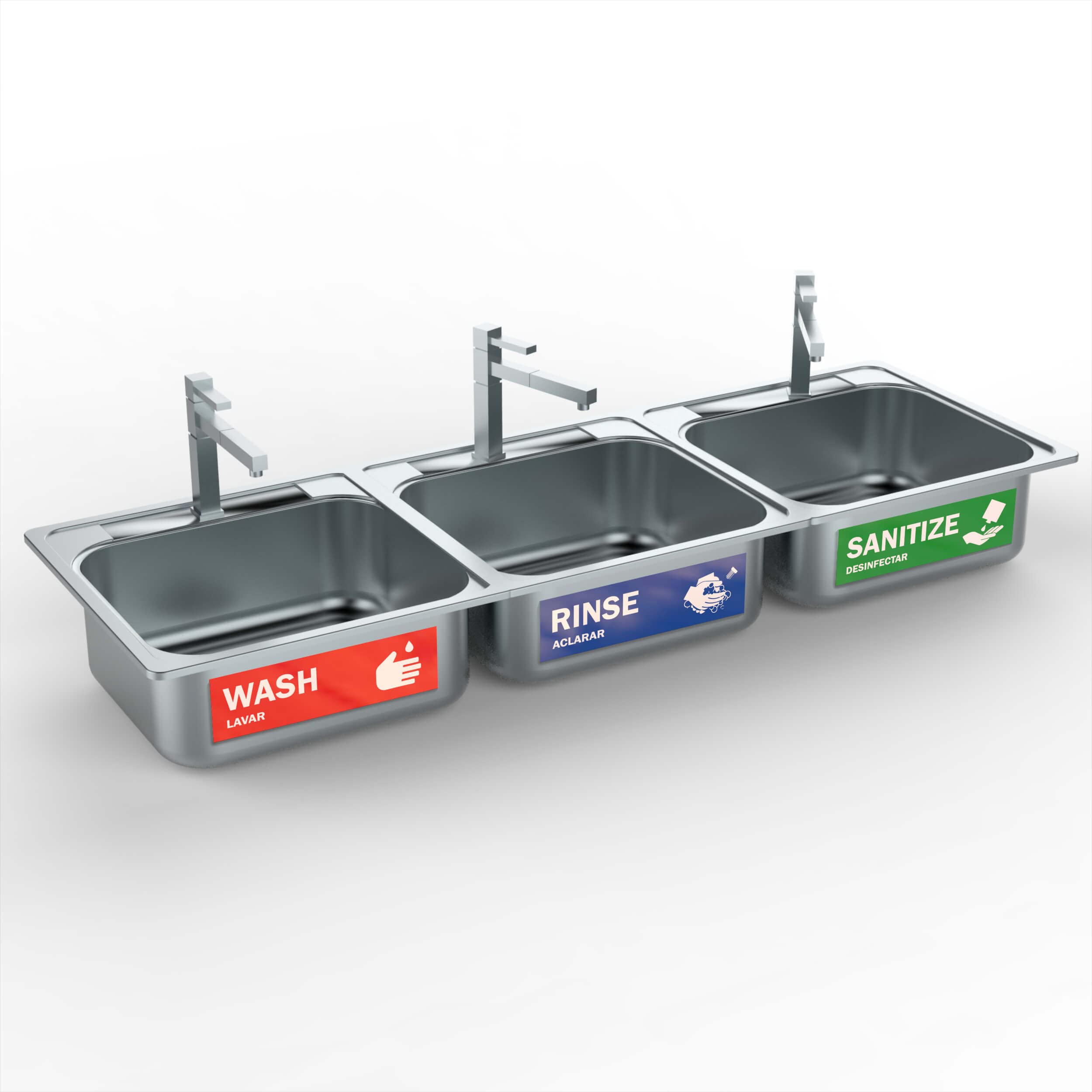 3-Compartment Sink Labels (2.75x9