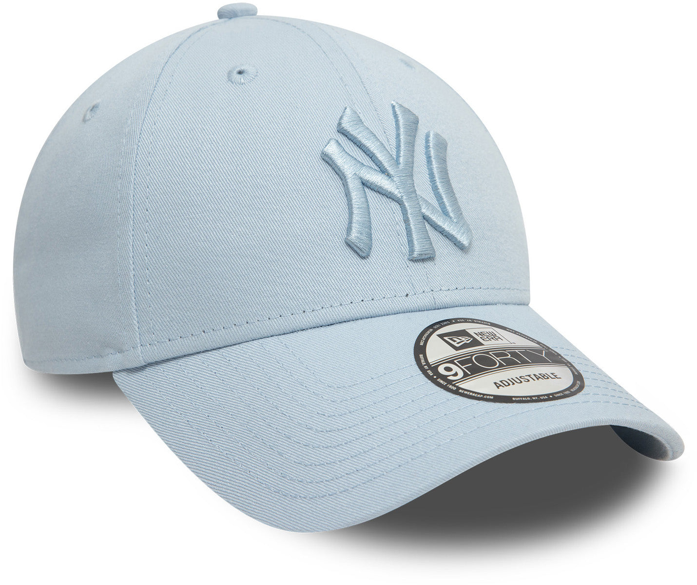 New York Yankees New Era 9Forty League Essential Pale Blue Baseball Cap for Men & Women - Official MLB Team Logo Adjustable Snapback Hat - Perfect for Baseball Games, Streetwear & Casual Outfits
