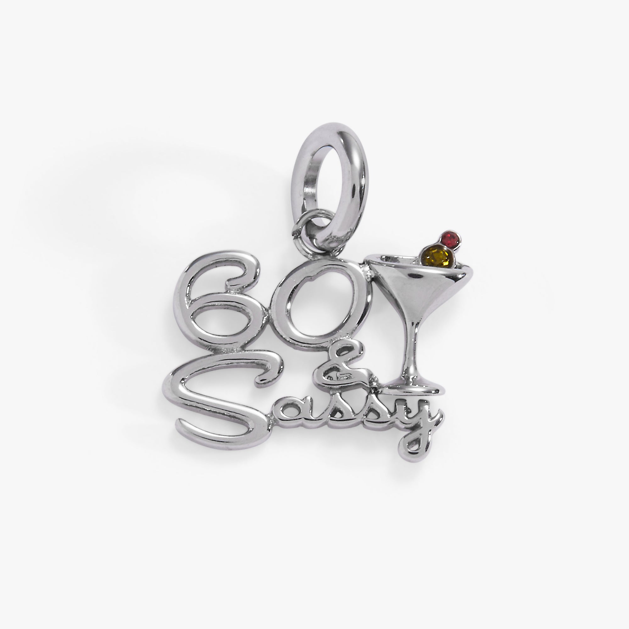 60 & Sassy Martini Charm - Elegant Cocktail Glass Pendant for Jewelry Making, DIY Crafts & Party Decor - Perfect for Martini Lovers, Bartenders & Home Entertaining