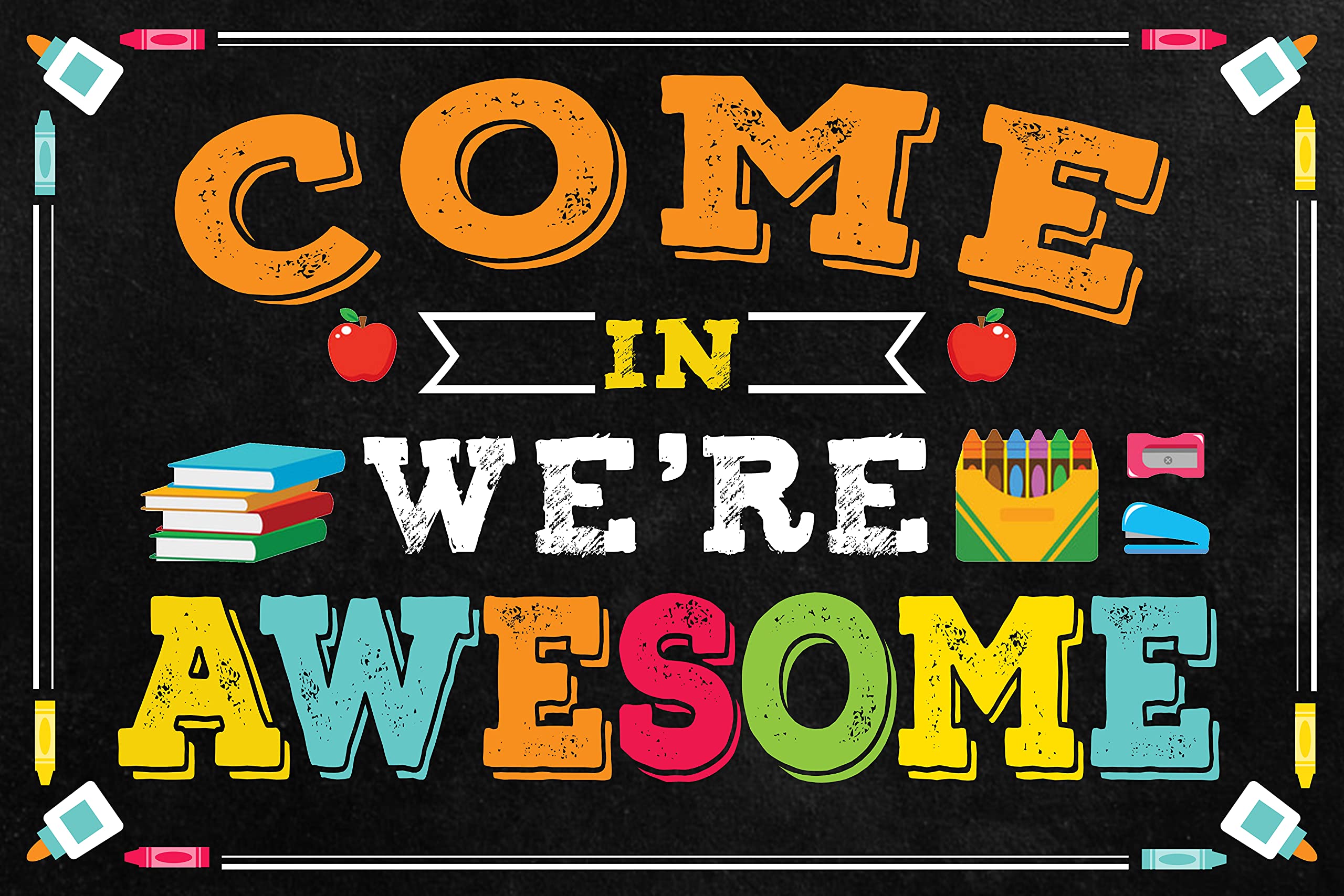Personalized Welcome to Come In Classroom Poster 24''x36'' - Custom Teacher Signs, School Psychologist Decor & Motivational Wall Art for Elementary Classrooms, Offices & Learning Spaces