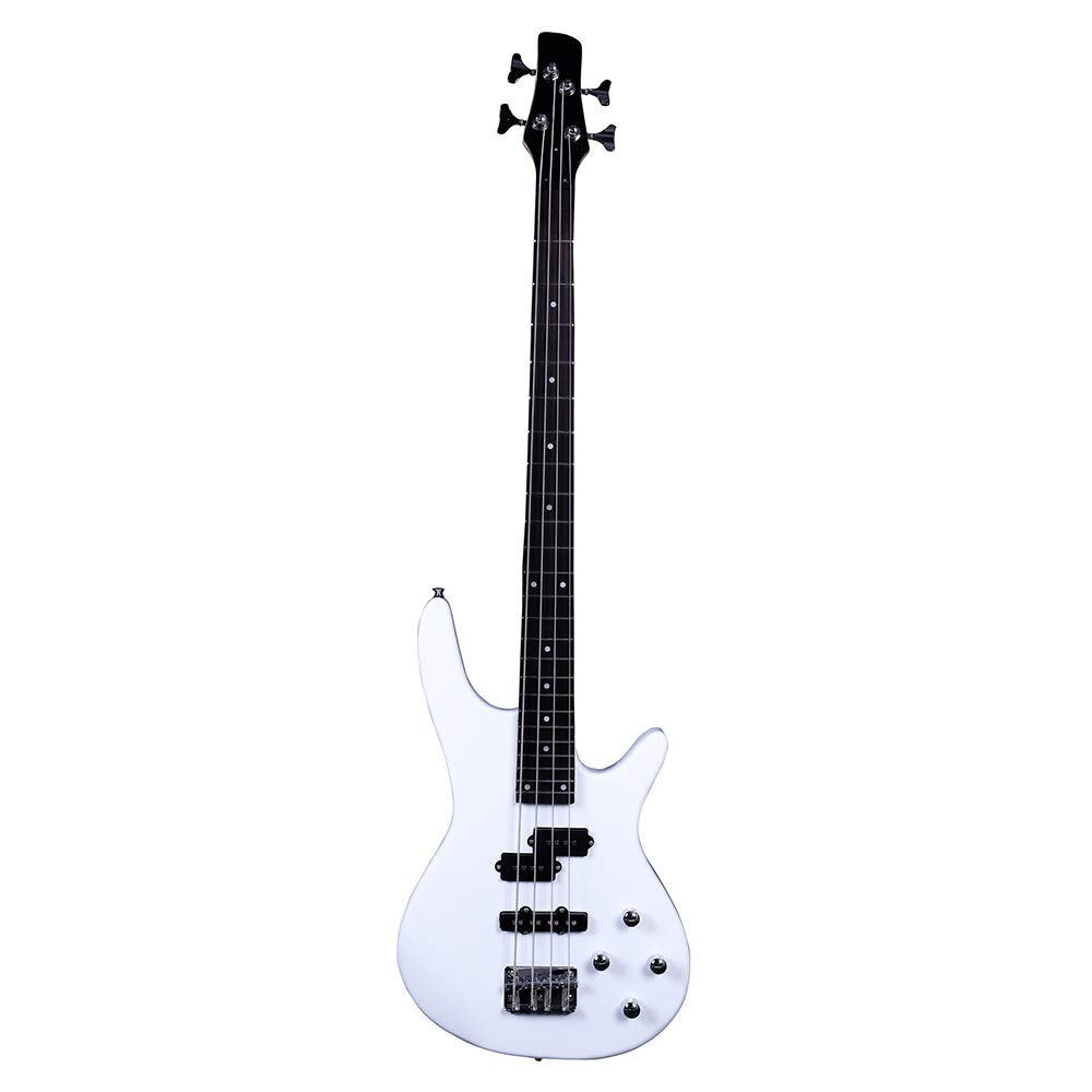 Premium IB Bass Guitar with Power Line & Wrench Tool - Stylish White Finish for Professional Musicians & Live Performances