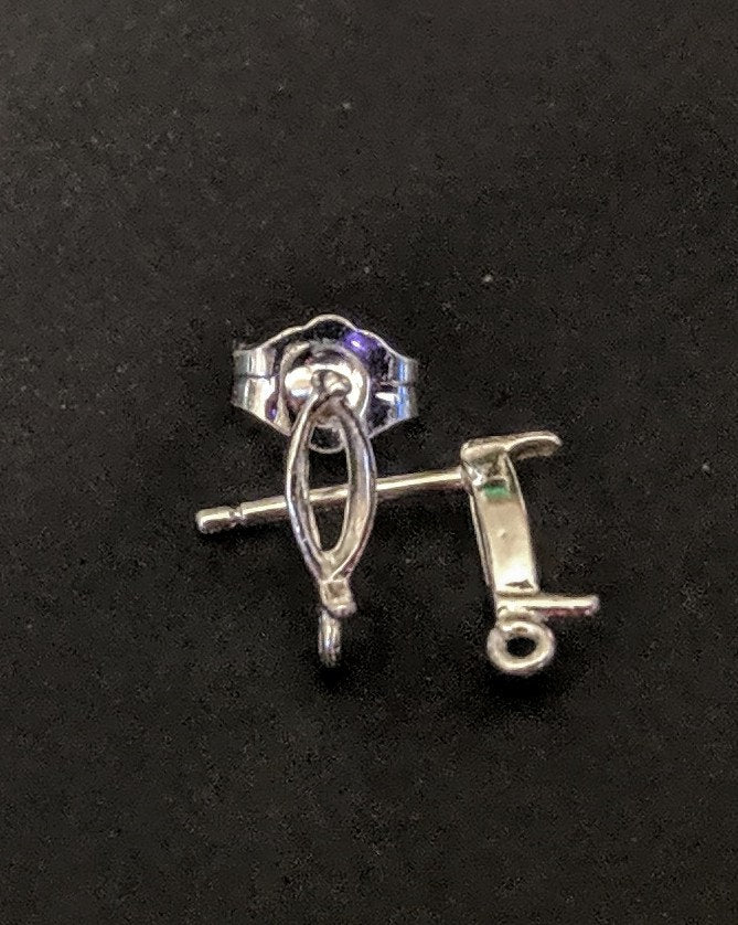 Solid Sterling Silver or 14kt Gold Marquise Earring Settings (2-Piece Set) - 4x3mm & 6x3mm Open Hoop/Ring Designs #162 #143/142 - Perfect for Bridal Jewelry, Gift Giving & Special Occasions