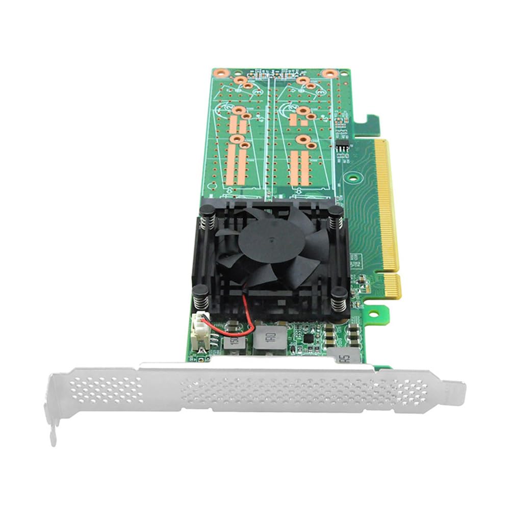 PCIe x16 to Quad M.2 NVMe SSD Adapter Card - High Speed SSD Expansion for Gaming PCs, Workstations & Data Servers | Perfect for 4K Video Editing, AI Computing & Large File Storage