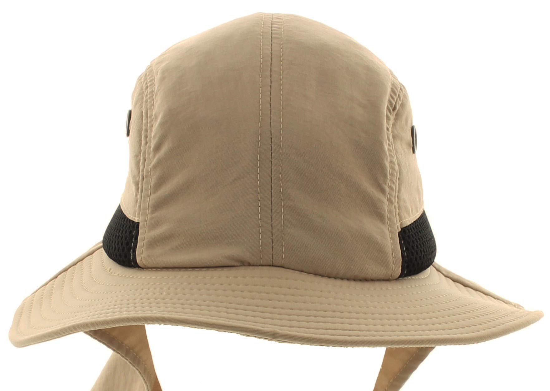 Packable Wide Brim Sun Hat with Neck Flap & Adjustable Headband for Adults & Kids - UPF 50+ UV Protection for Beach, Hiking, Fishing & Outdoor Activities