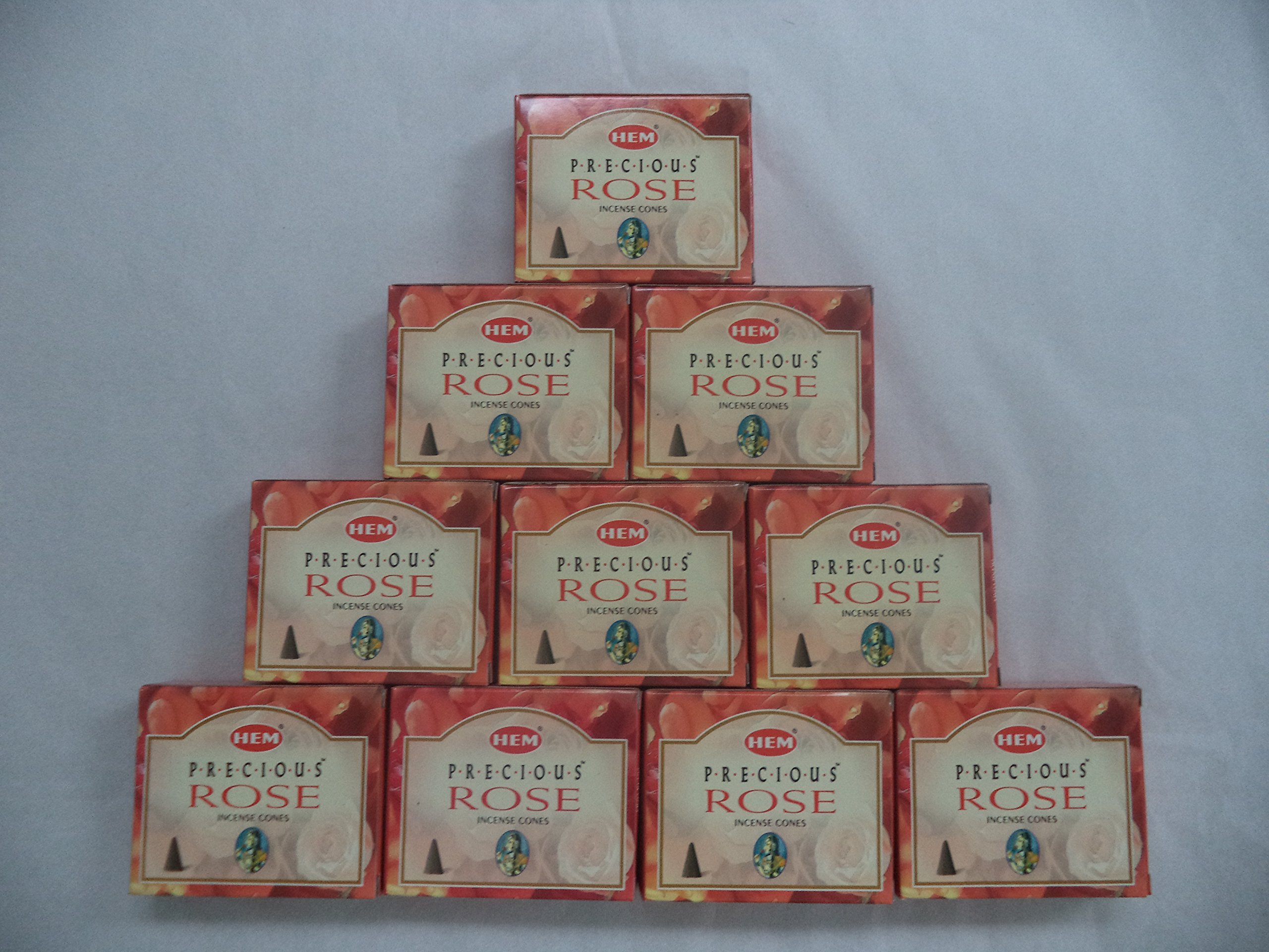 HEM Incense Cones - Precious Rose Scent (Pack of 100) | Premium Aromatic Cones for Meditation, Yoga & Home Relaxation