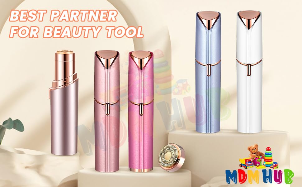 MDM HUB Facial Hair Remover for Women - Chin, Cheek & Upper Lip Hair Removal Device | Painless Skincare Tool (Battery Not Included, Multi Color) | Perfect for Home Use, Travel & Quick Touch-Ups