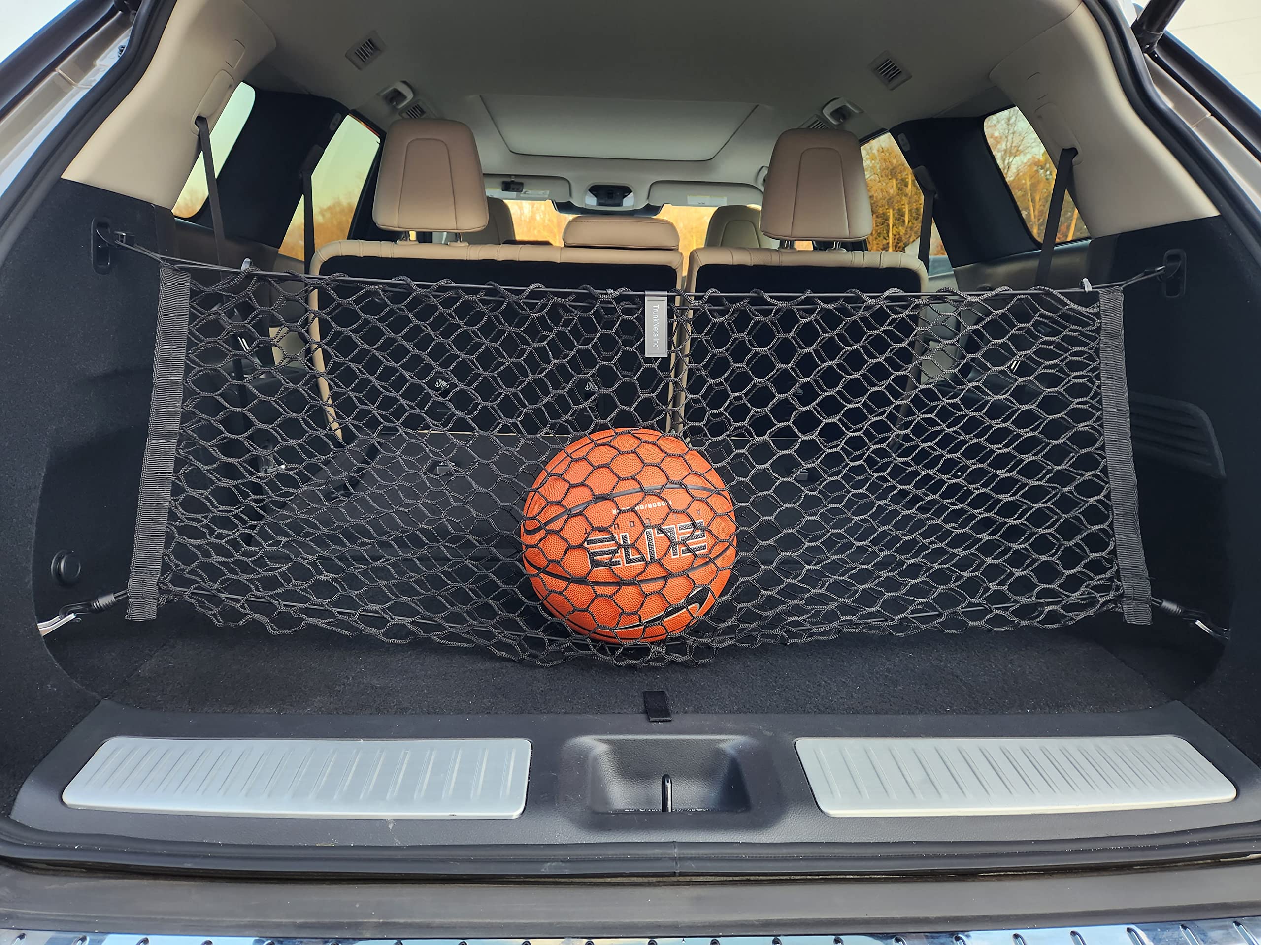 Premium Elastic Trunk Mesh Cargo Net for Infiniti QX60 (L51) Pure Luxe Sensory 2022-2025 - SUV Trunk Organizer & Storage Solution - Durable Luggage Net for Car Organization - Perfect for Road Trips, Grocery Hauling and Everyday Storage