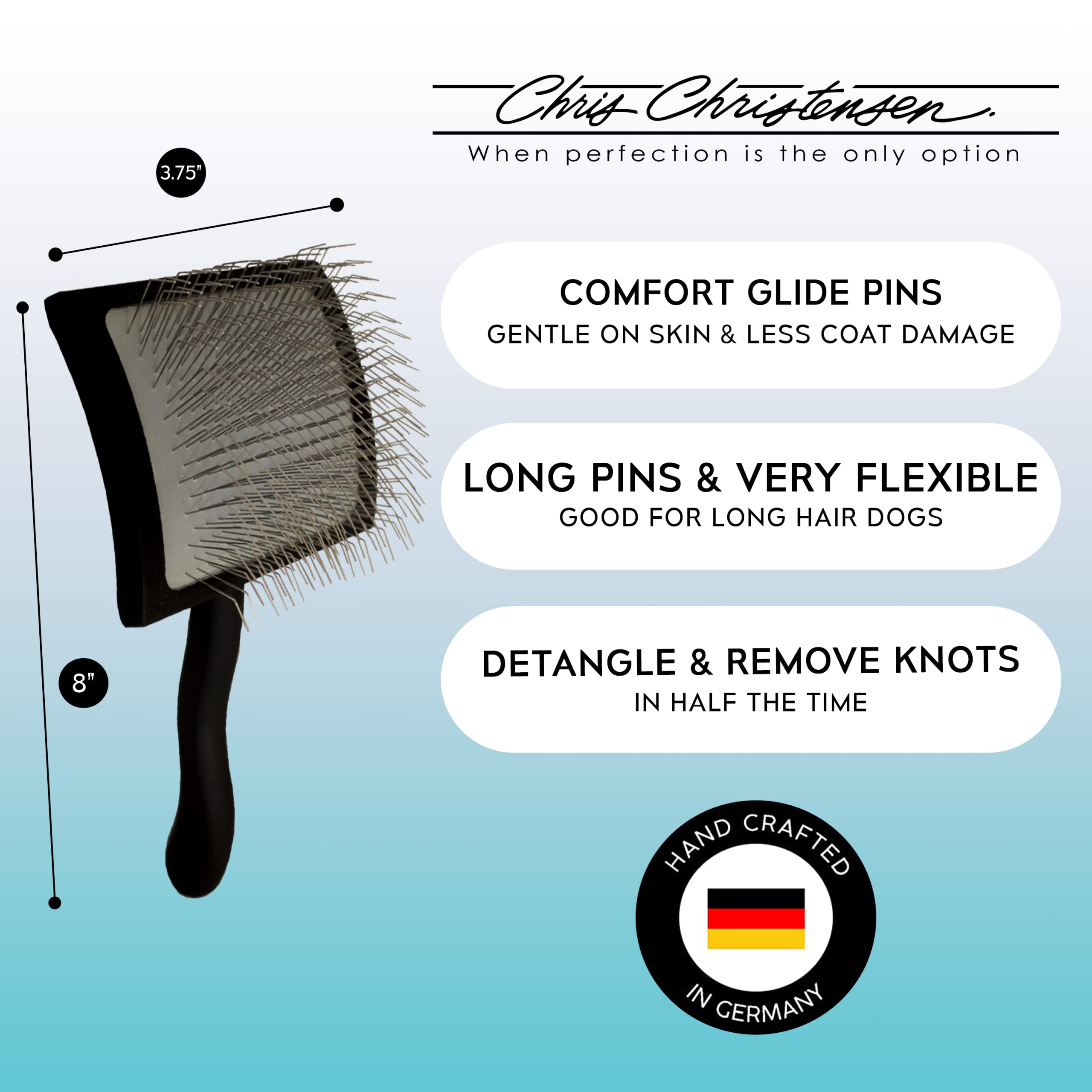 Chris Christensen White on White Treatment Shampoo & Big K Slicker Brush Bundle - Professional Dog Grooming Kit for Doodles, Poodles & Long-Haired Breeds | Made in USA | Perfect for Home & Salon Use