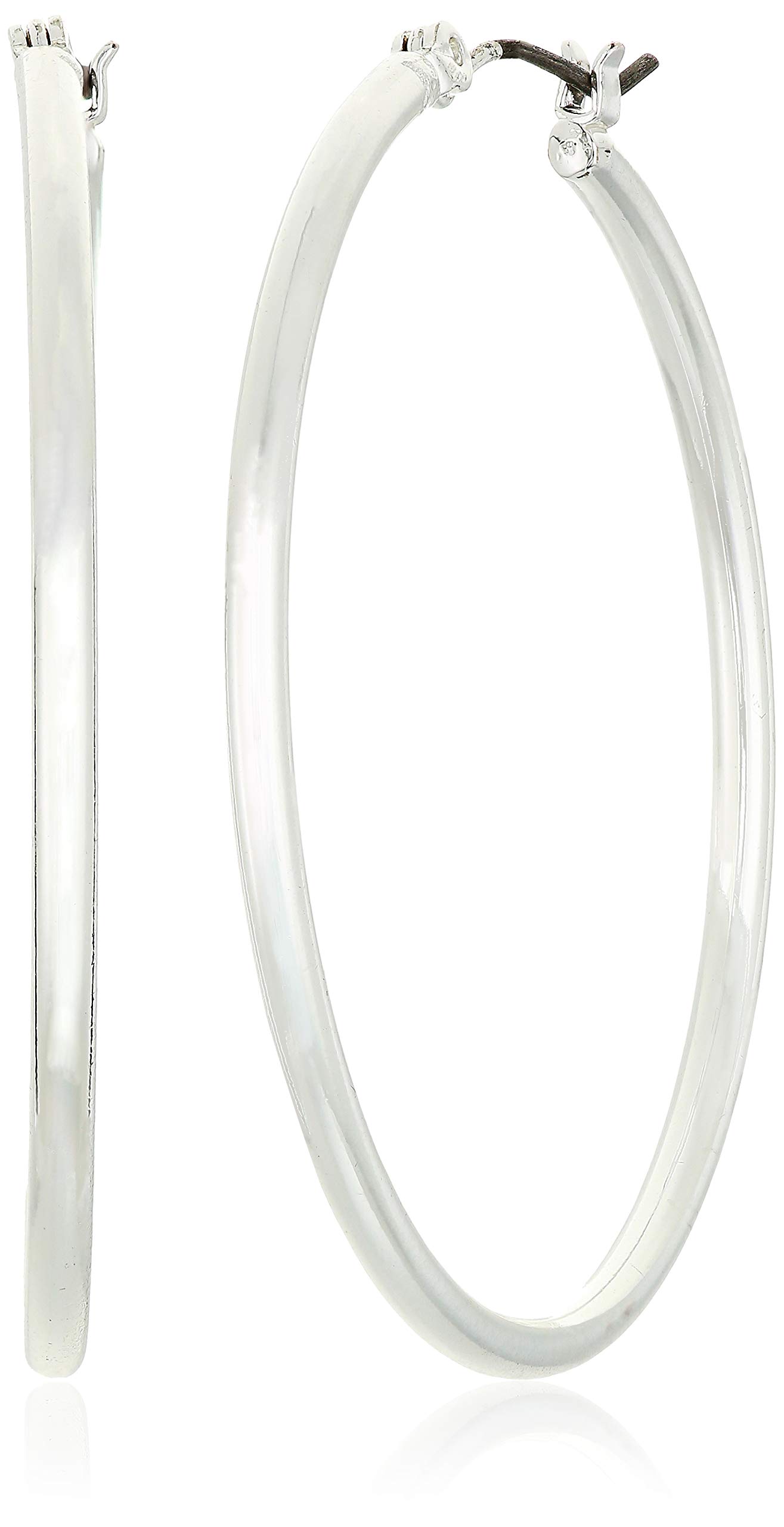 Anne Klein Women's Silver Tone Medium Hoop Earrings - Classic Clicktop Design for Everyday Wear | Perfect for Office, Date Night & Casual Outfits