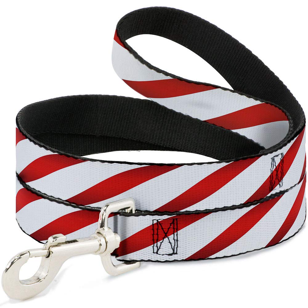Buckle-Down Candy Cane Pet Leash - 6 Feet Long, 1.5 Inch Wide Reflective Dog Leash for Medium to Large Dogs - Perfect for Walking, Running, and Outdoor Adventures