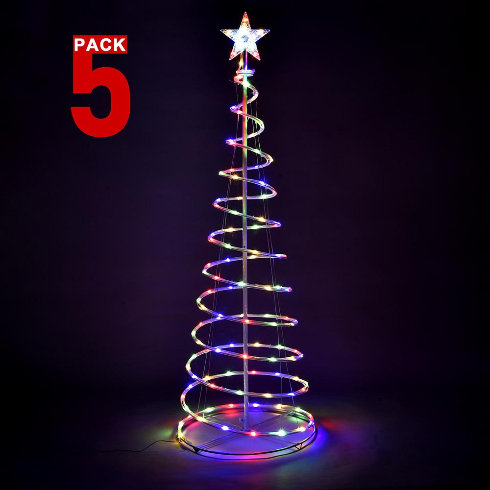 5ft LED Spiral Christmas Tree - USB Powered Holiday Decor for Home, Office & Party | TheLAShop