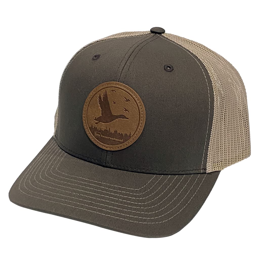 Banded Leather DUK Patch Logo Mesh Back Cap - Stylish Adjustable Baseball Hat for Men & Women - Perfect for Outdoor Sports, Casual Wear & Fashion Accessories