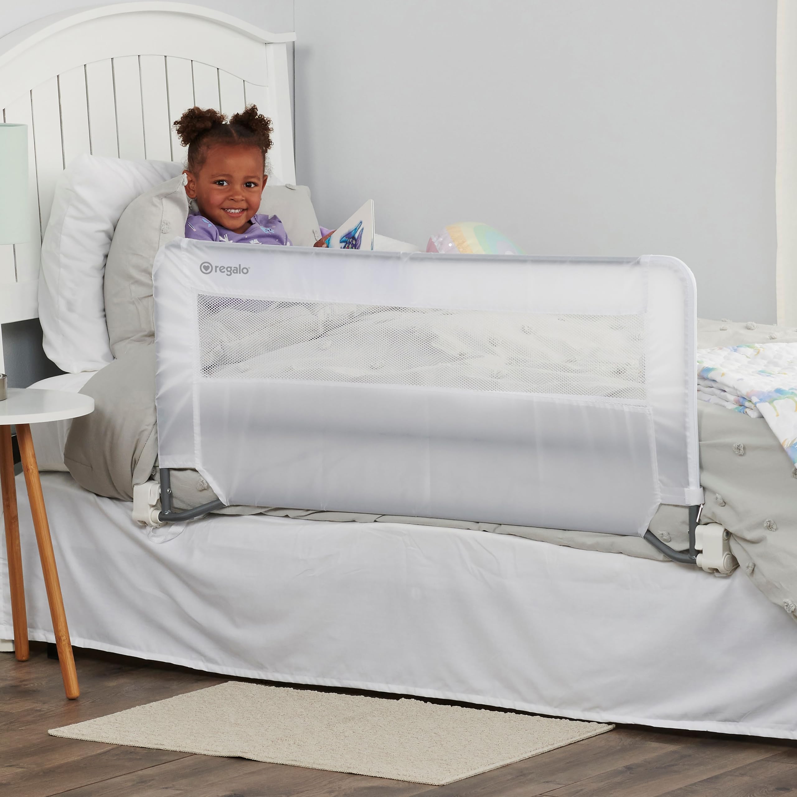 Regalo Swing Down Bed Rail Guard with Reinforced Anchor Safety System - Toddler Safety Bed Rail for Kids & Adults - Perfect for Home, Travel, and Hospital Use