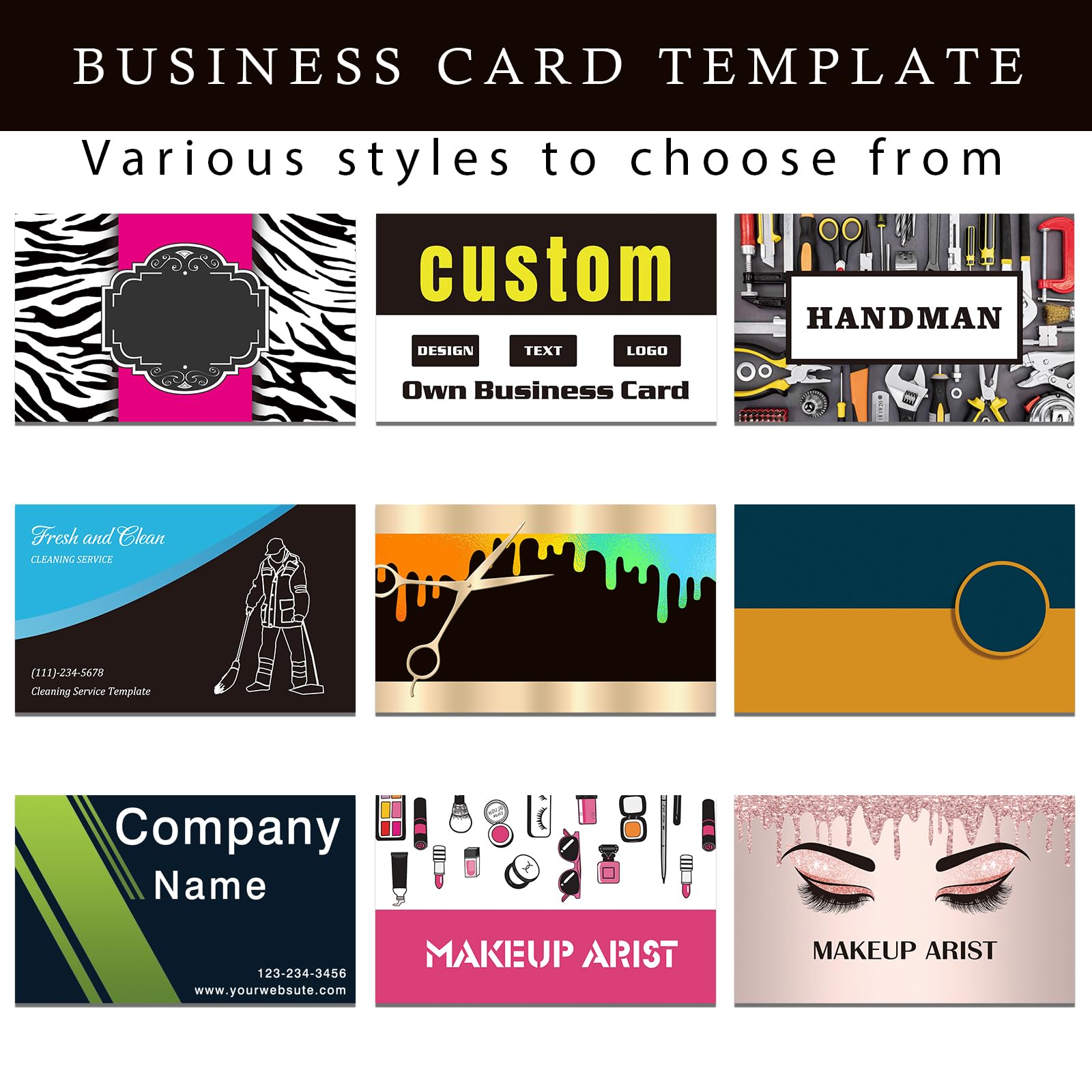 Custom Business Cards with Logo | Personalized & Printable Double-Sided Waterproof Business Cards | 100-1000 Quantity Options for Small Business | Perfect for Networking, Trade Shows & Professional Branding