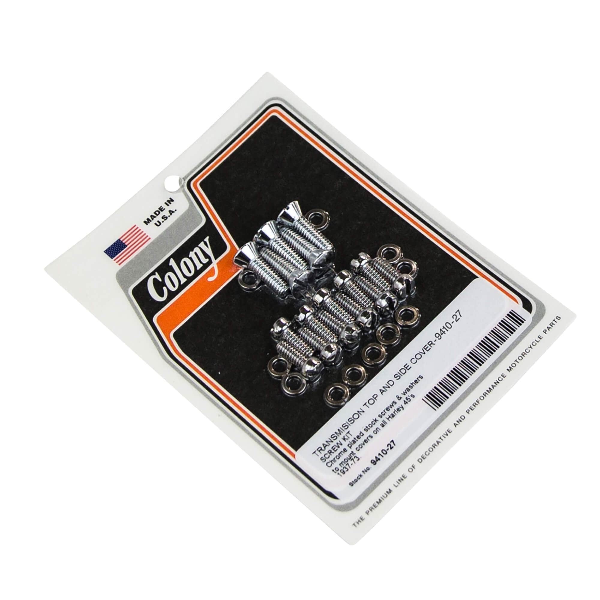 1937-1973 Harley Davidson 45's Transmission Top & Side Cover Screw Kit #9410 - Chrome Plated | Motorcycle Engine Repair & Restoration Parts