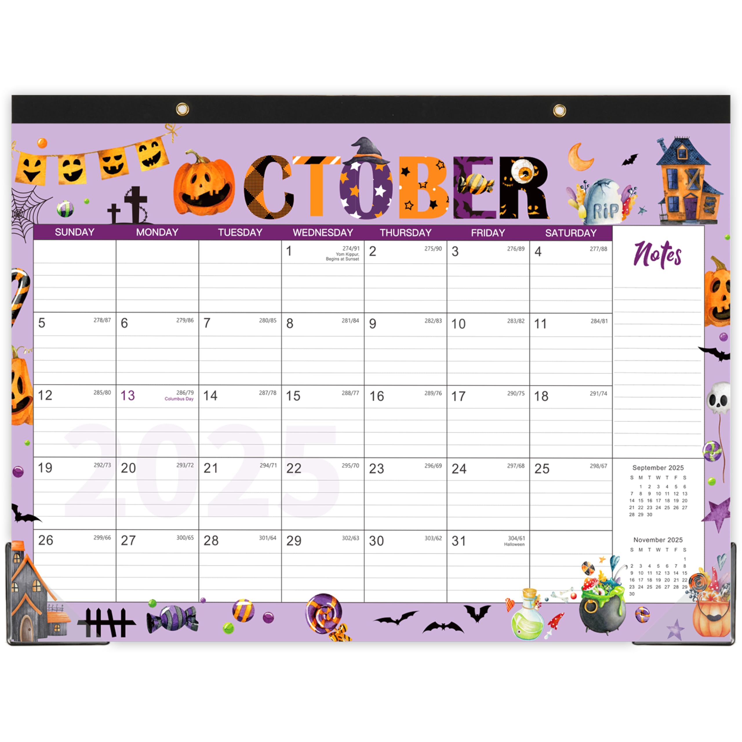 2025-2026 18-Month Wall & Desk Calendar (July 2025 - December 2026) with Protective Corners & Holiday Markings - 12