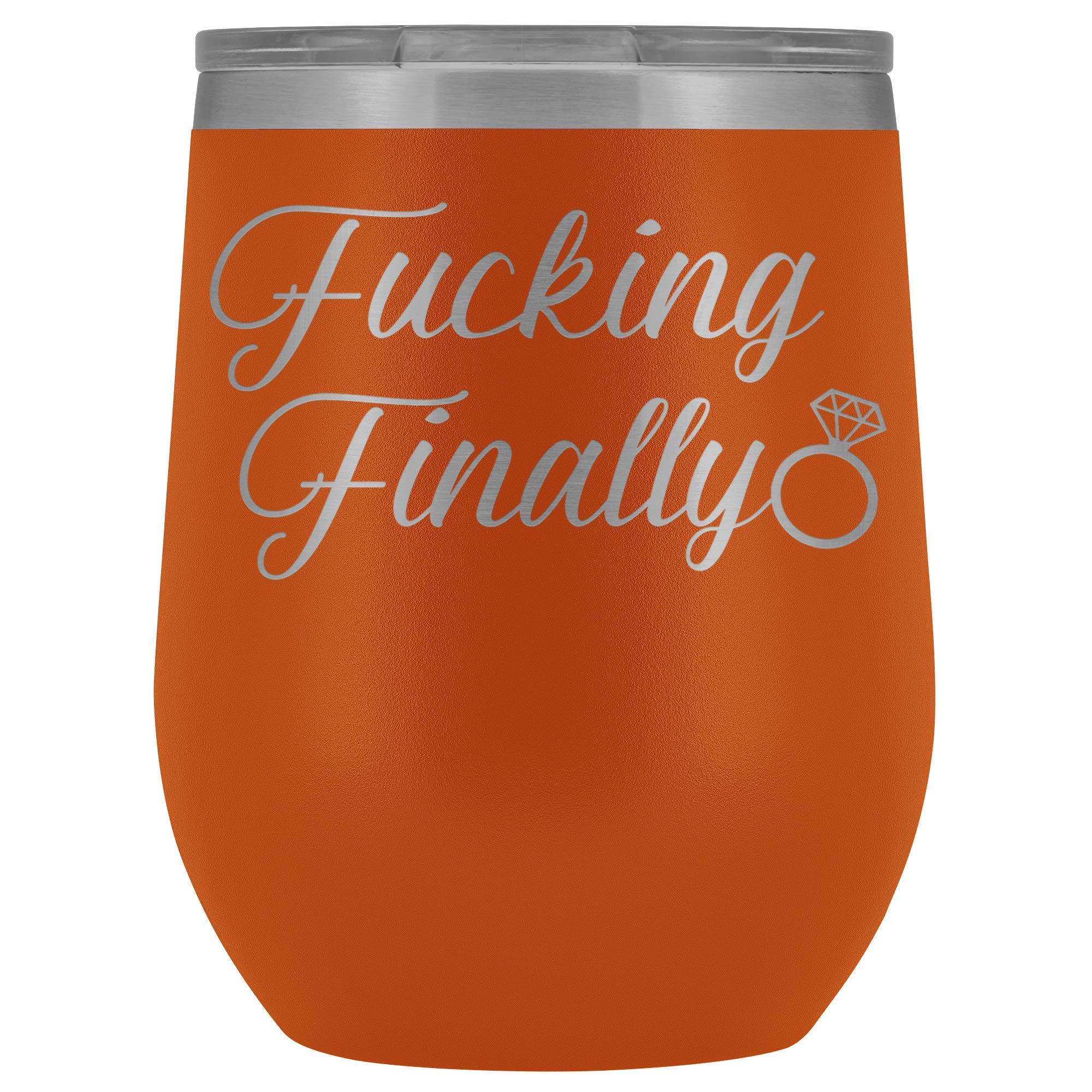 Engagement Wine Tumbler - 12 oz Stainless Steel Insulated Cup for Hot & Cold Drinks - Personalized Engraved Gift for Bride - Perfect for Weddings, Anniversaries & Romantic Celebrations
