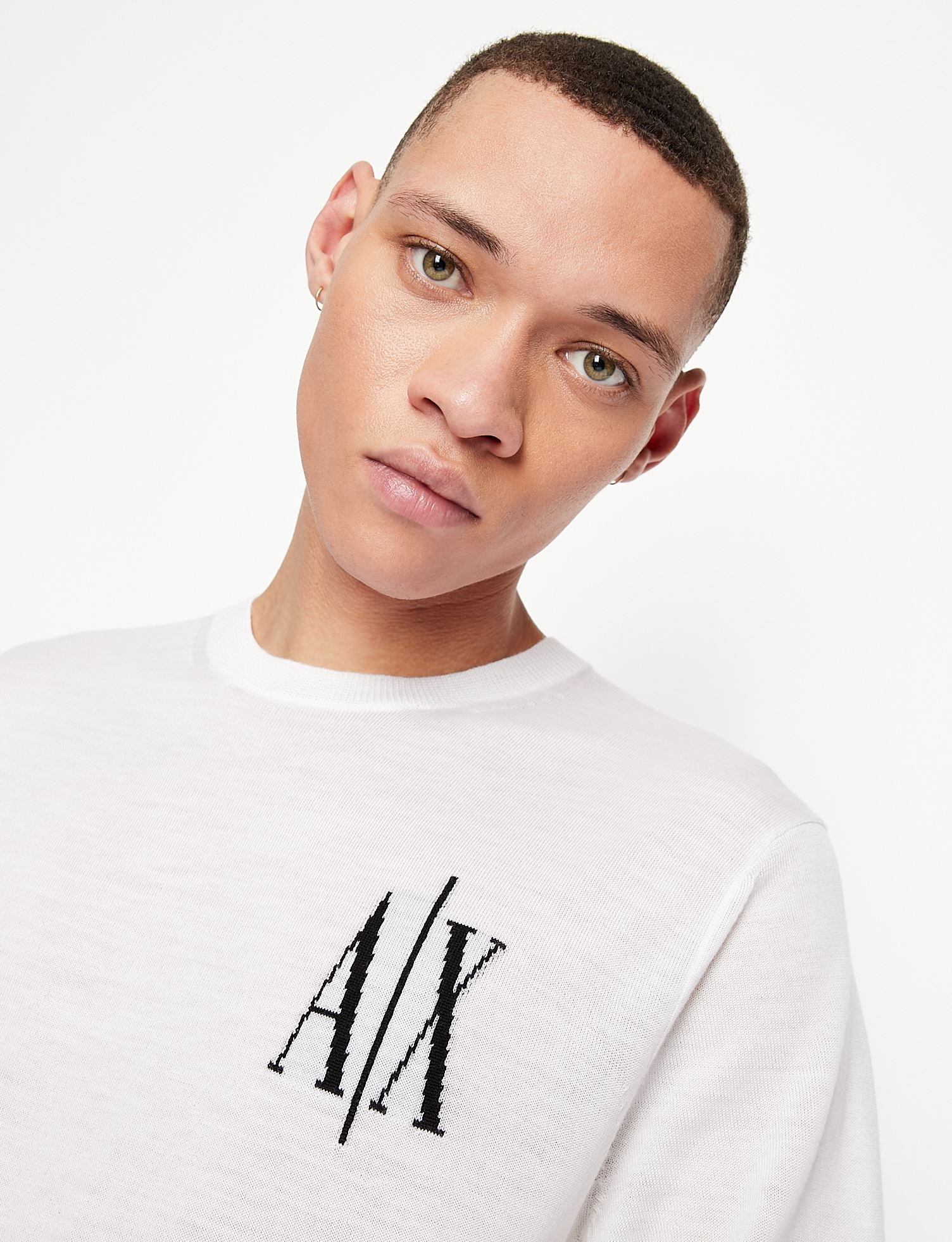Armani Exchange Men's Icon Logo Virgin Wool Sweater Pullover | Soft & Warm Winter Knitwear for Casual & Office Wear