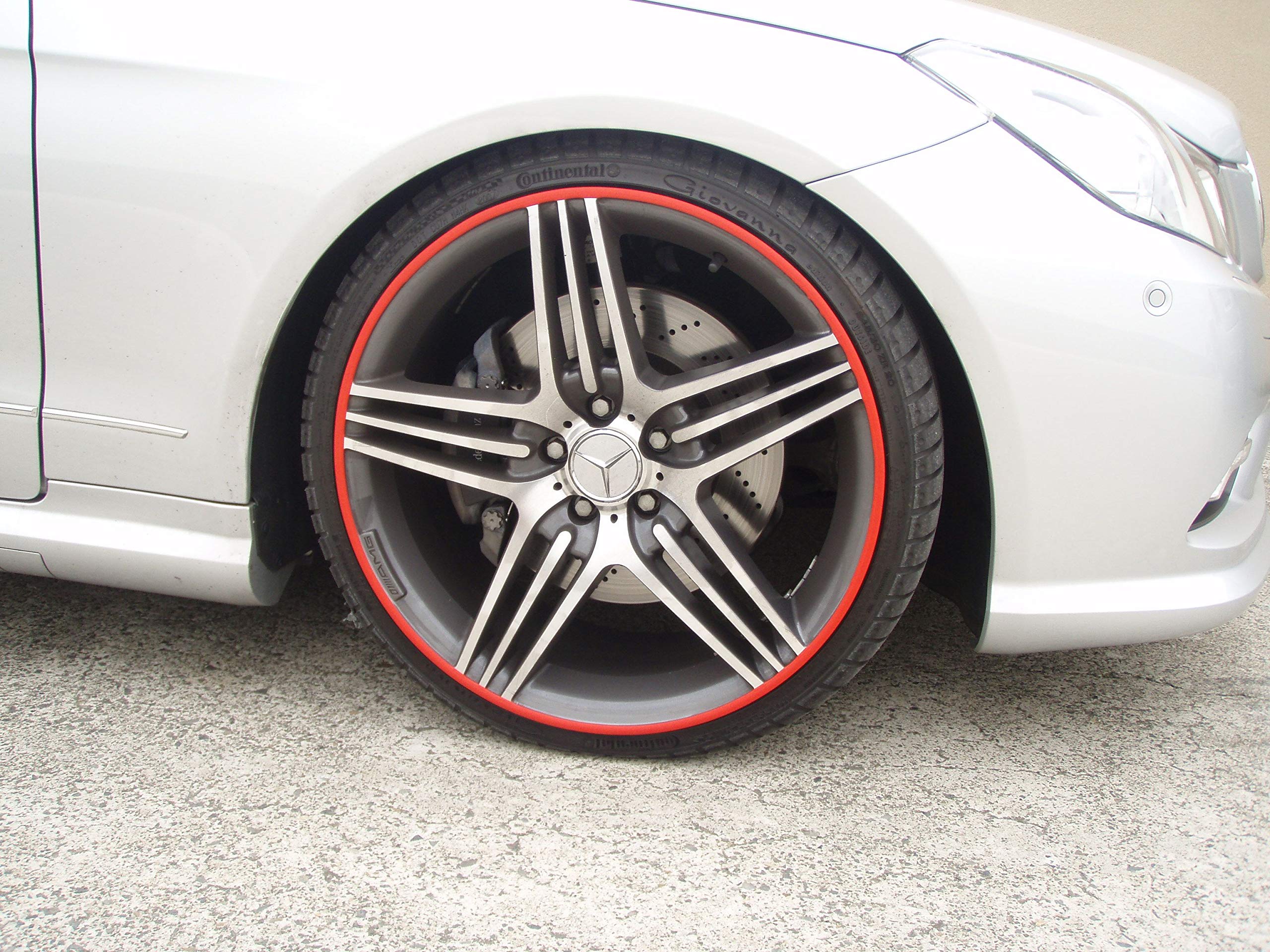 4 Pack Car Rim Protector (Red) - Alloy Wheel Edge Guard for Scratches & Curb Damage - Perfect for Parking, Tight Spaces & Daily Driving Protection
