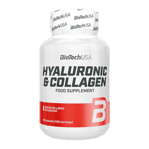 BioTechUSA Hyaluronic Acid & Collagen Supplement - 100 Capsules for Joint Support & Skin Health | Ideal for Active Lifestyles & Anti-Aging