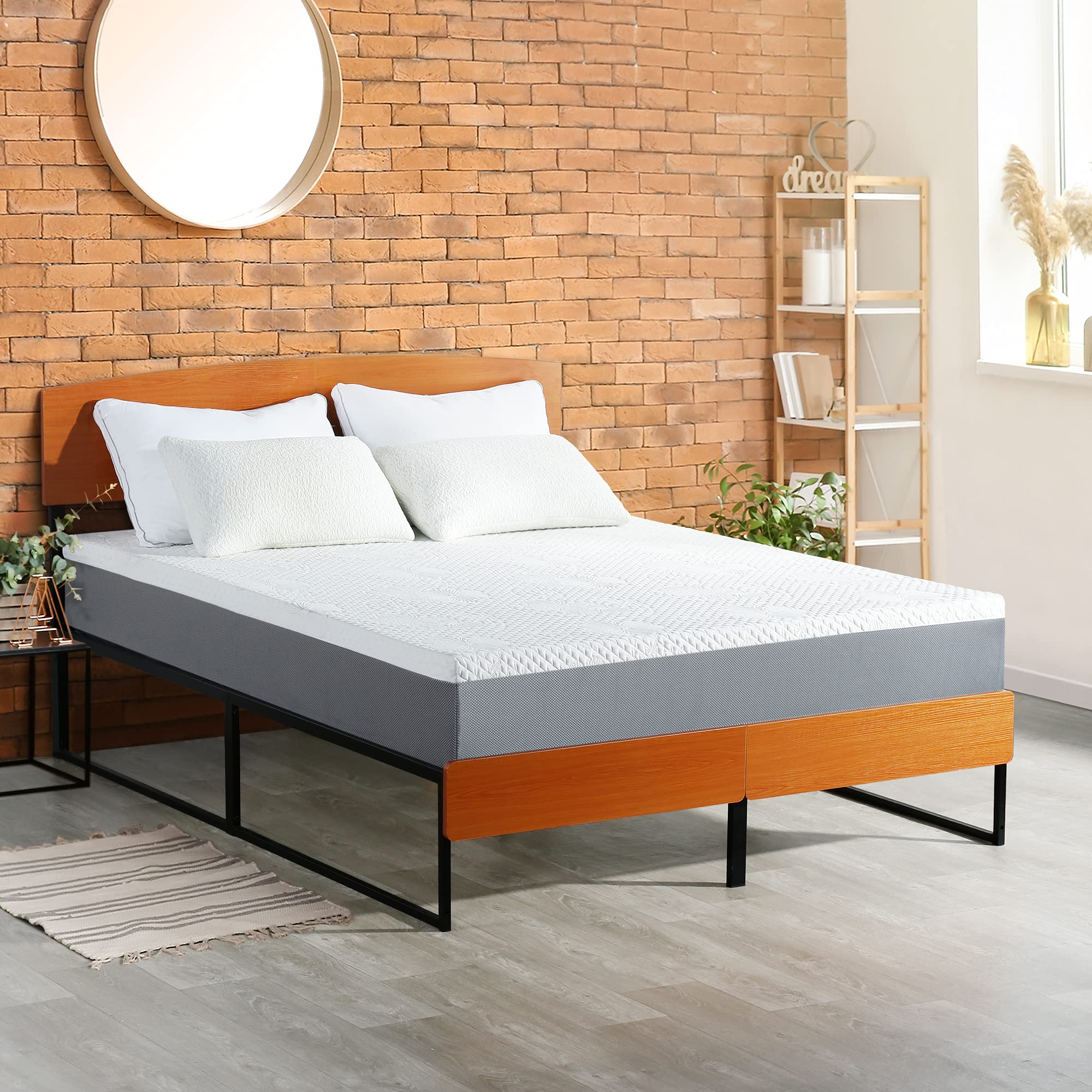 PrimaSleep 9 Inch Gel Infused High-Density Memory Foam Mattress - CertiPUR-US Certified, Twin Size, Gray - Cooling Support for Back, Side & Stomach Sleepers - Perfect for Guest Rooms, Dorms & Apartments