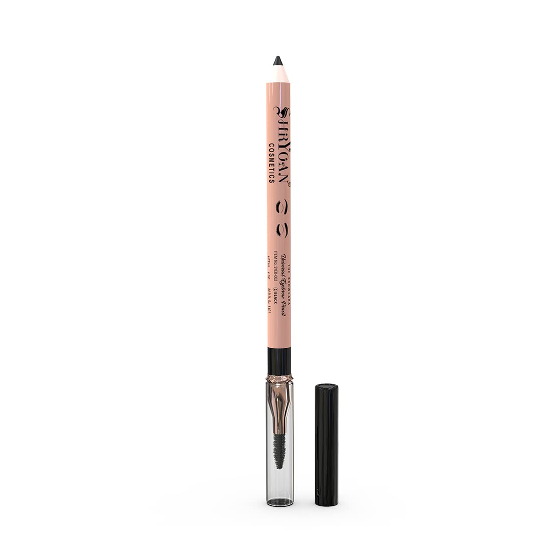 Shryoan Universal Eyebrow Pencil - Waterproof & Smudge-Proof with Shimmery Finish, Lasts 12 Hours - Perfect for Daily Makeup, Parties & Professional Looks (Black)