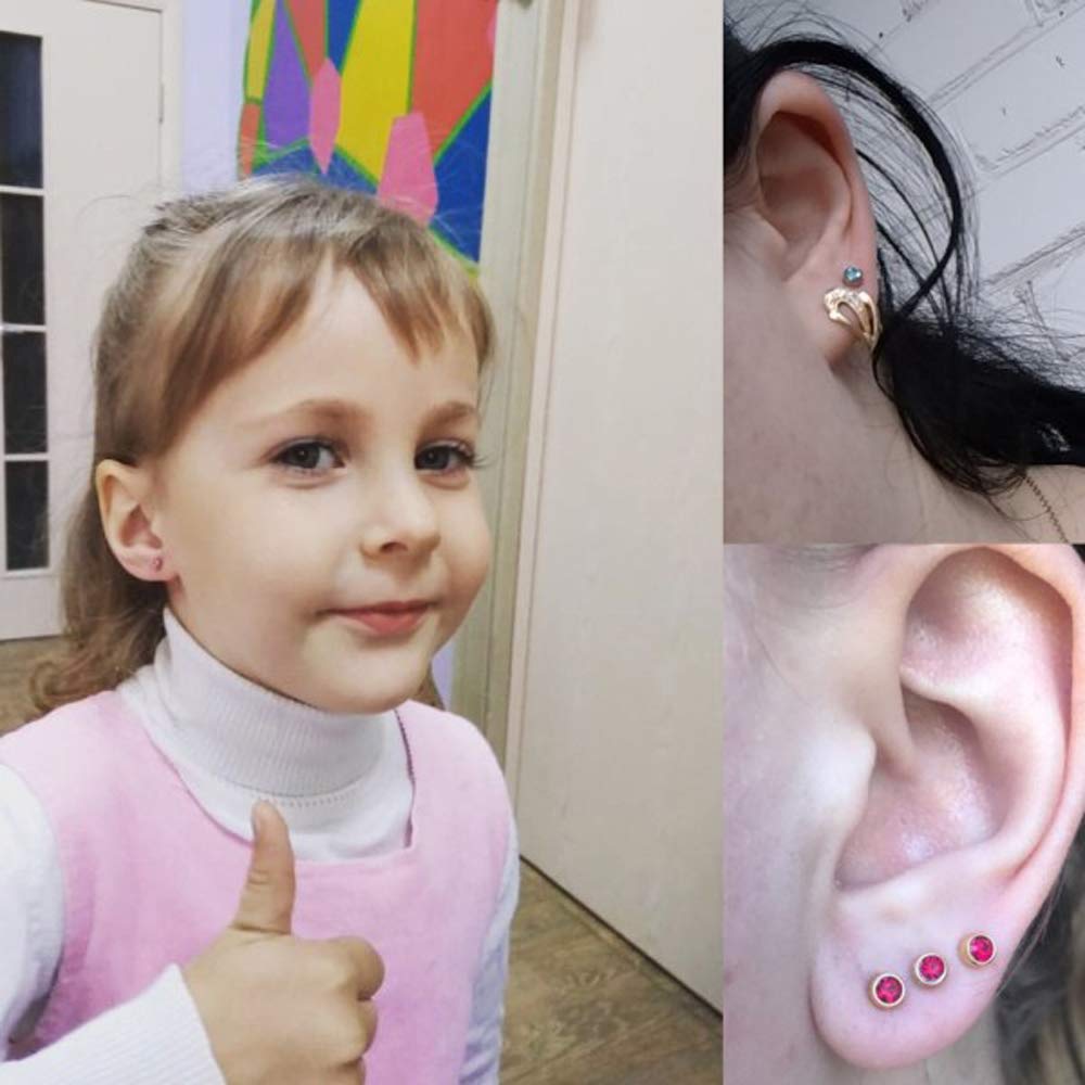 Disposable Sterile Ear Piercing Kit for Babies & Kids - Pain-Free Tragus Piercing Gun with Studs | Safe & Easy Ear Piercing Tool for Infants, Toddlers & Children | Perfect for First Ear Piercing at Home or Salon