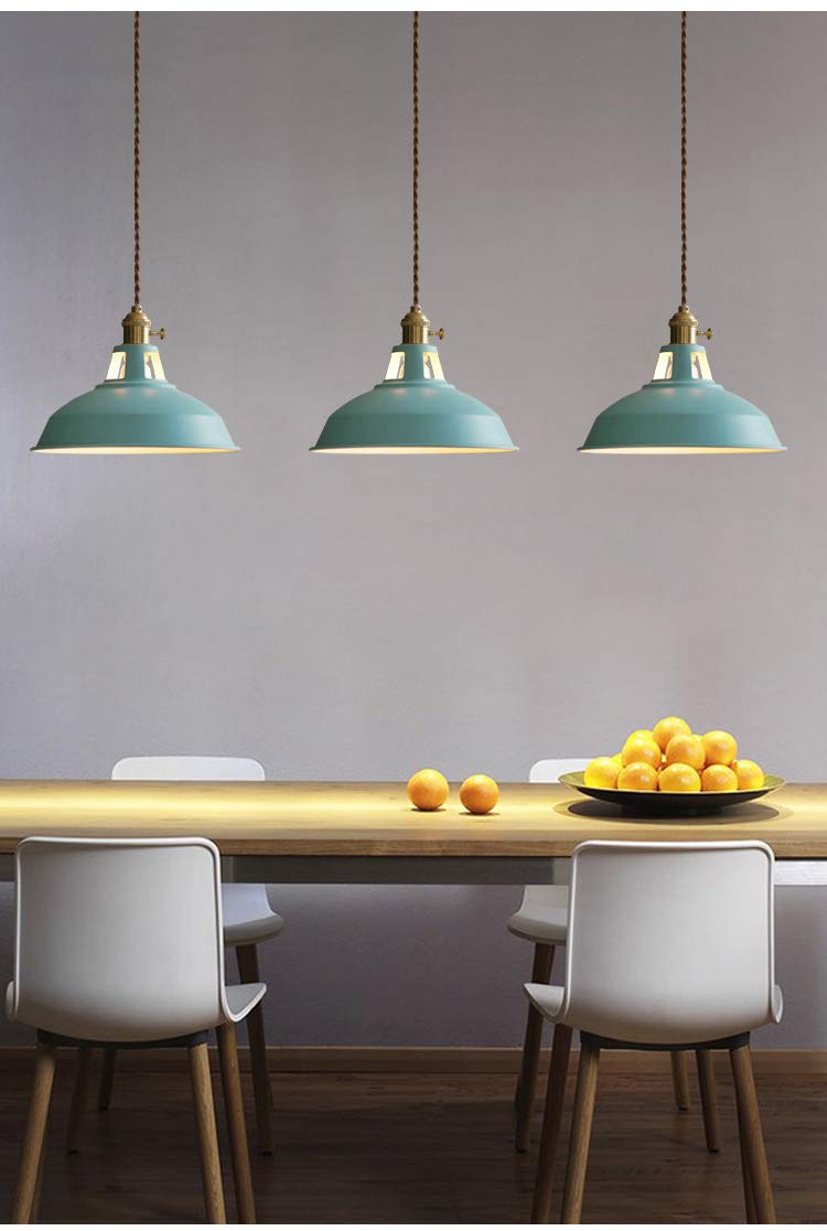 Modern H Track Pendant Lighting - Iron Art Sea Blue Industrial Loft Style - Adjustable Track Lights for Office, Coffee Shop & Restaurant Decor - Bulbs Not Included - Perfect for Ambient & Task Lighting