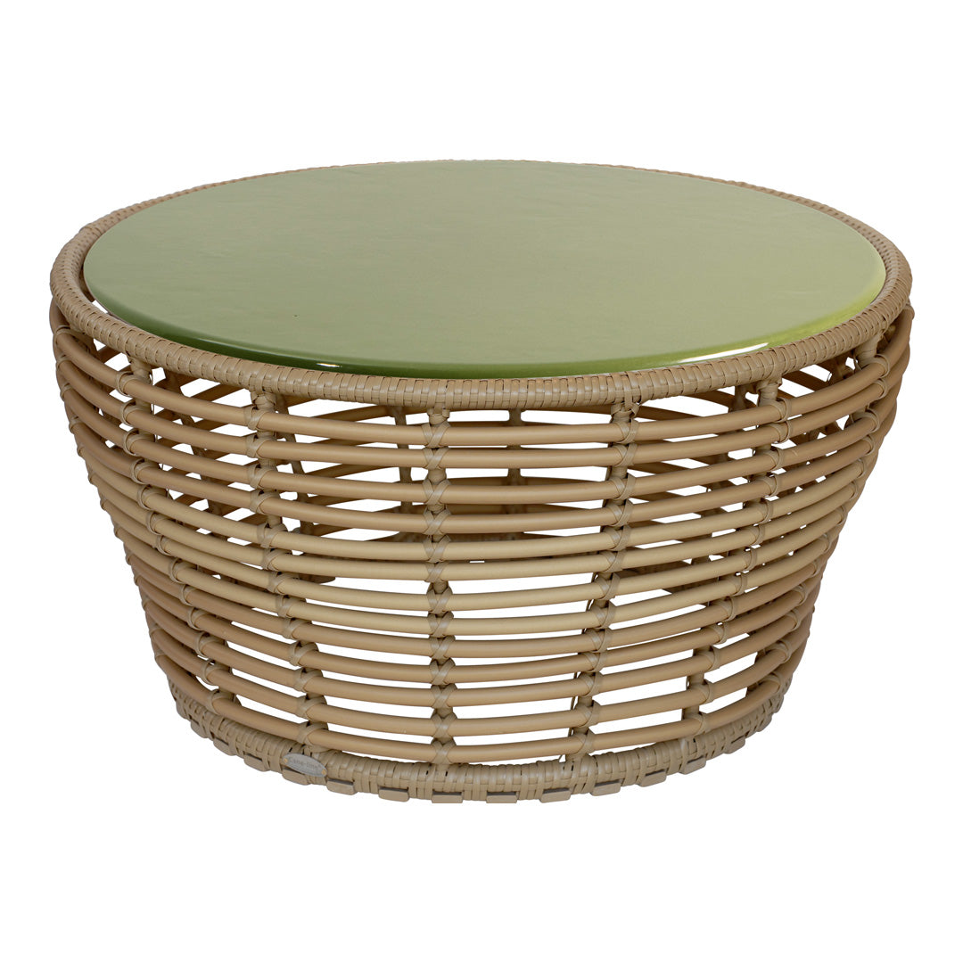 Outdoor Wicker Coffee Table - Medium Size Rattan Patio Furniture for Garden, Porch, and Poolside Relaxation