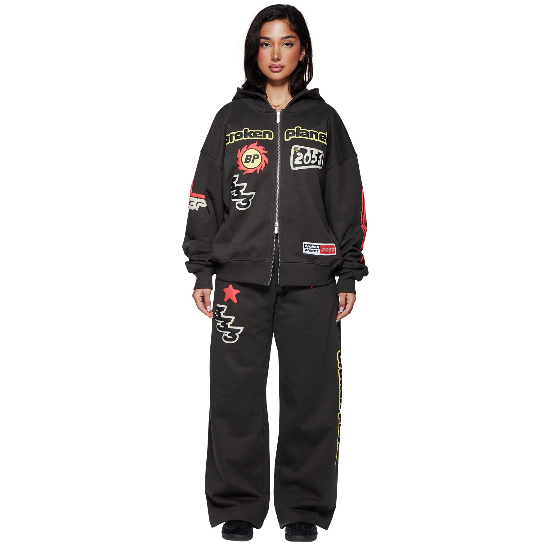 Broken Planet Performance Zip Up Hoodie - Soot Black | Stylish & Comfortable for Gym, Running & Casual Wear
