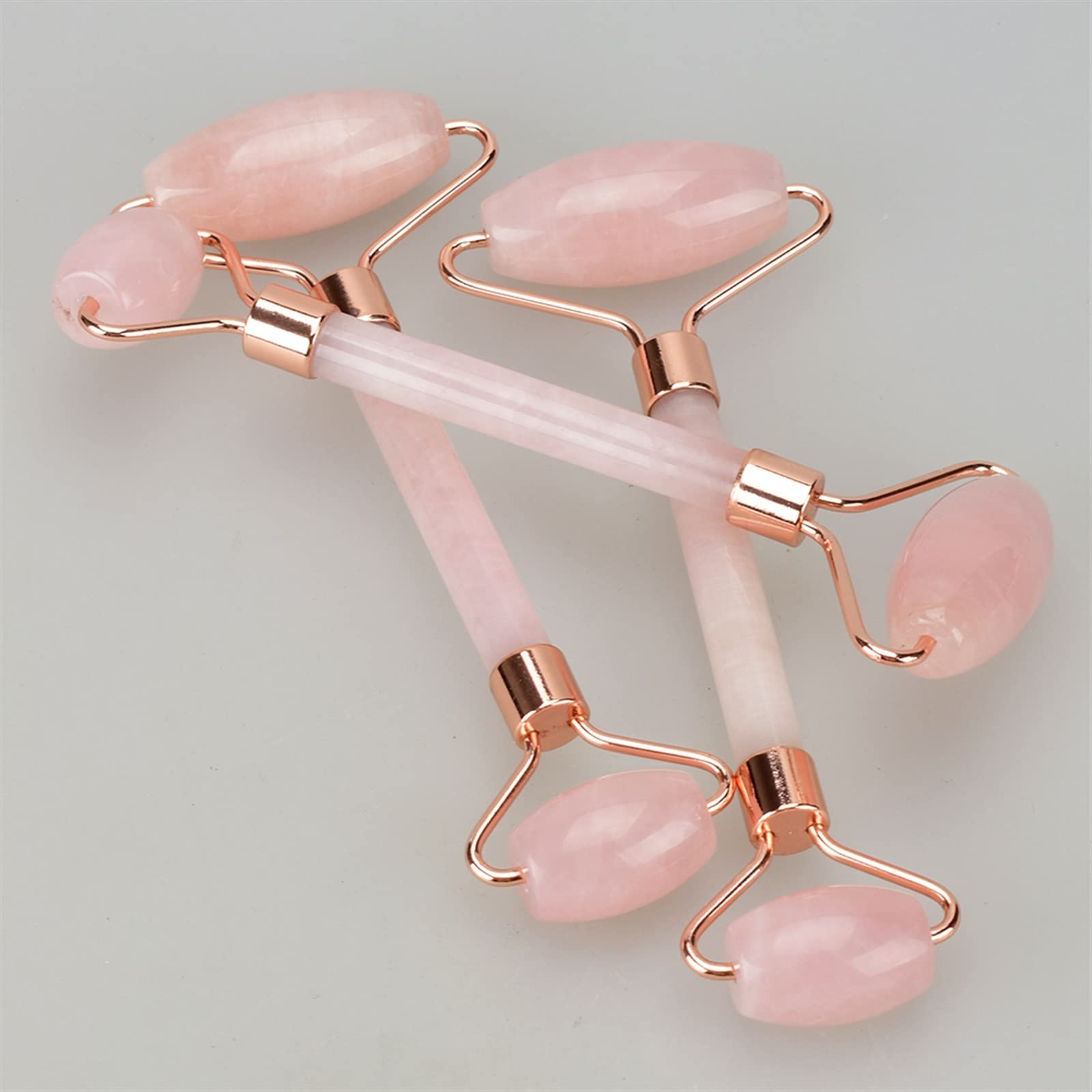 **Dual Head Jade Roller & Gua Sha Set - Crystal Stone Face Massager for Wrinkle Reduction, Lymphatic Drainage & Skincare - Beauty Tool for Anti-Aging & Relaxation (1Pcs, Rose Quartz & White Jade) - Perfect for Home Spa, Self-Care Routine & Gift**