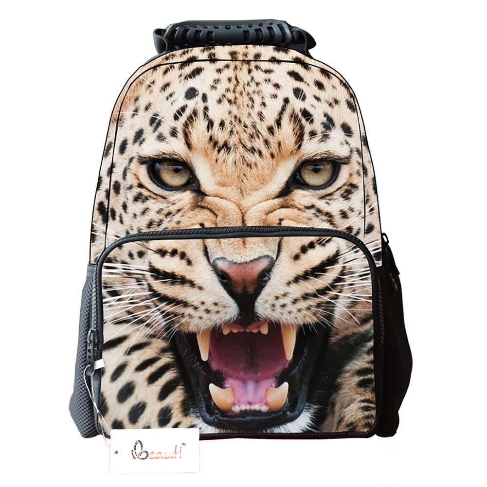 Ibeauti Unisex School Backpack with Large Capacity - 3D Vivid Animal Face Print, Water-Resistant Laptop Backpack for College Students & Teens - Perfect for School, Travel, and Daily Commute