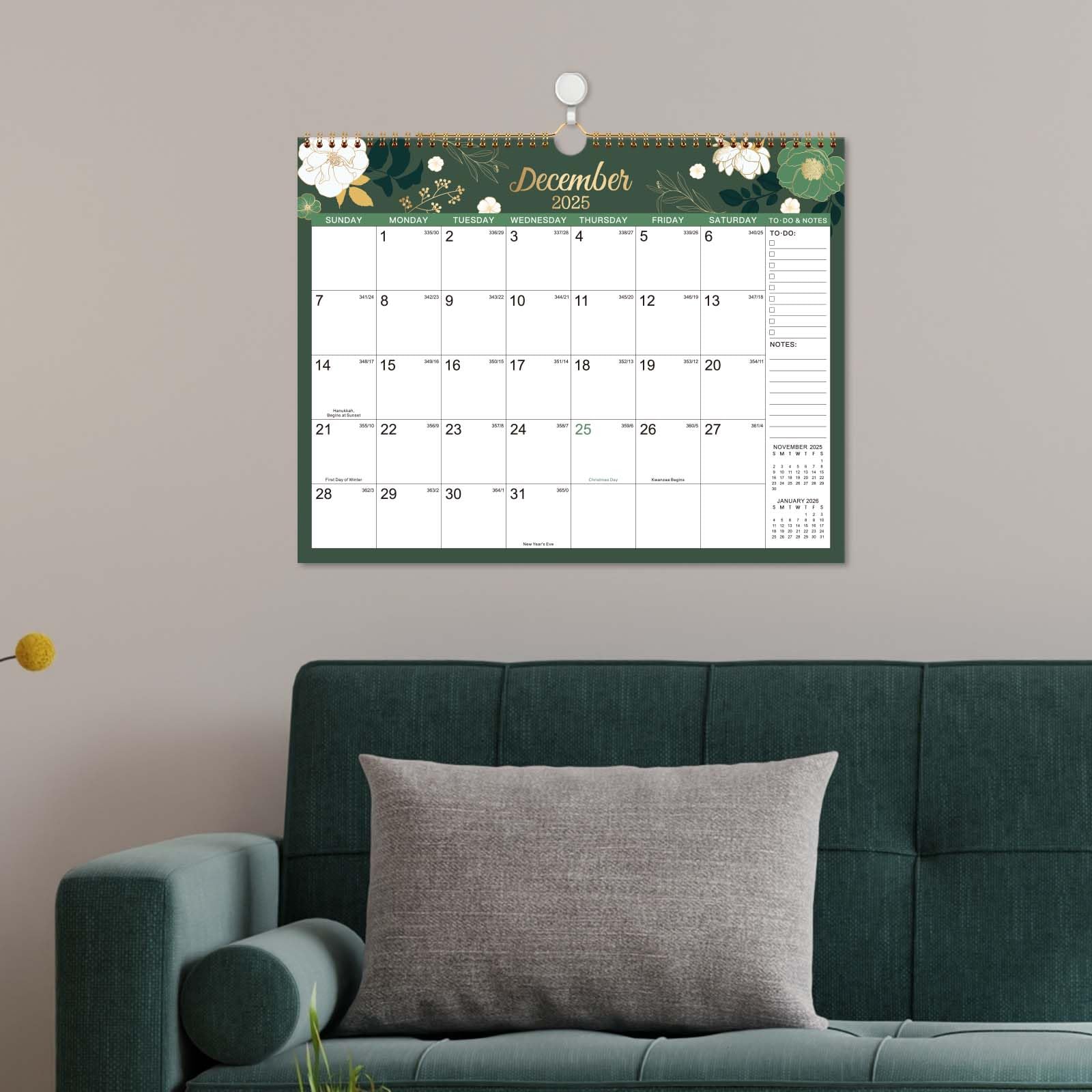 2025-2026 Wall Calendar with Large Blocks - 18-Month Planner from July 2025 to December 2026, 14.6