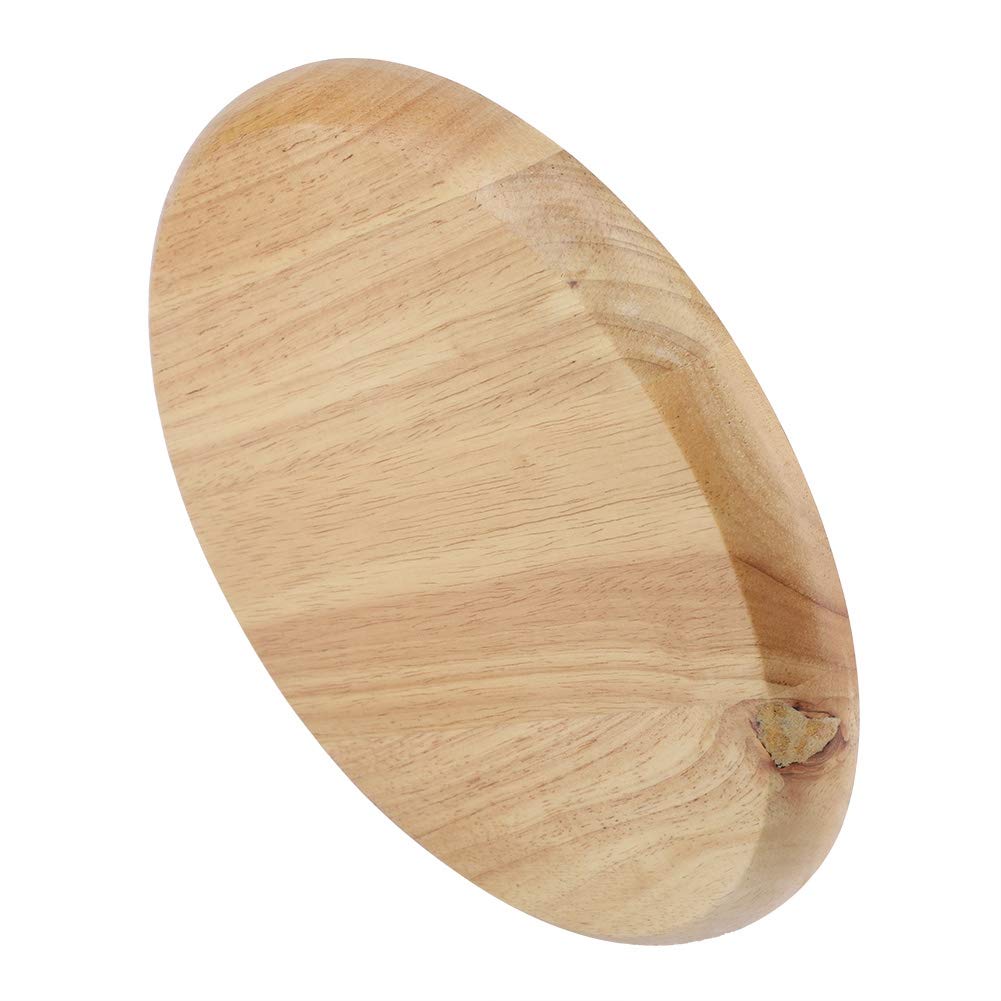 Round Wooden Serving Tray - Handcrafted Charcuterie Board for Fruits, Bread, Salad & Appetizers | Kitchen Countertop & Dining Table Organizer | Perfect for Entertaining, Brunch & Party Platters