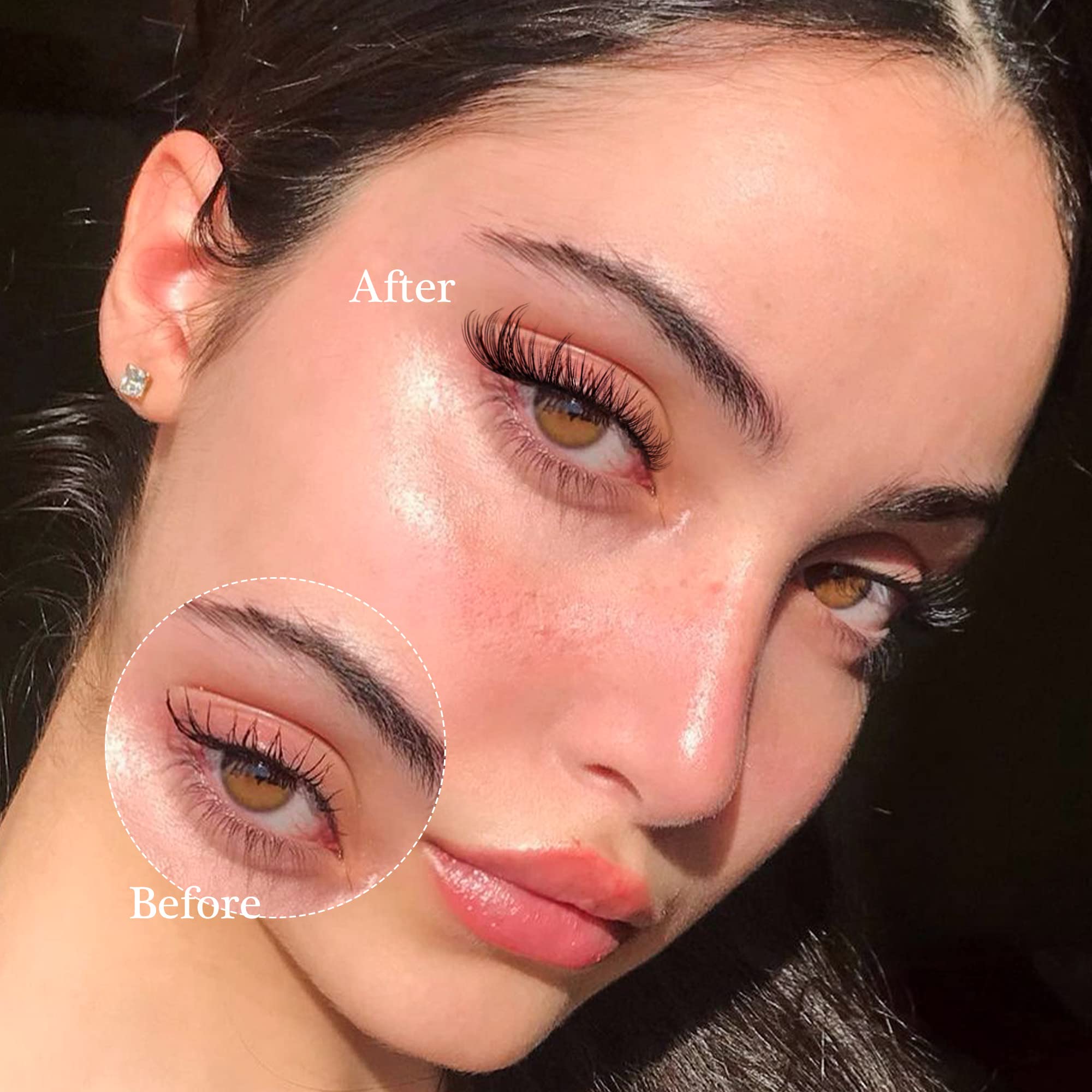 Natural Wispy Cluster Lashes 8-16mm - DIY Eyelash Extensions D Curl Fluffy Lashes for Natural Look | Focipeysa | Perfect for Daily Wear, Parties & Special Occasions