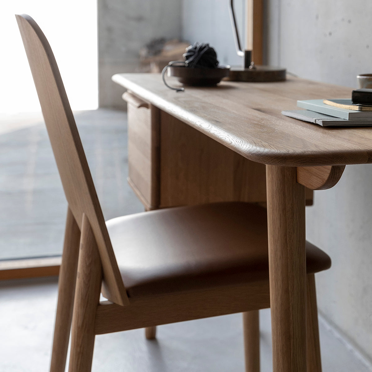 Lancaster Desk - Modern Home Office Desk with Storage, Wooden Writing Desk for Small Spaces | Perfect for Remote Work, Study & Home Office Setup