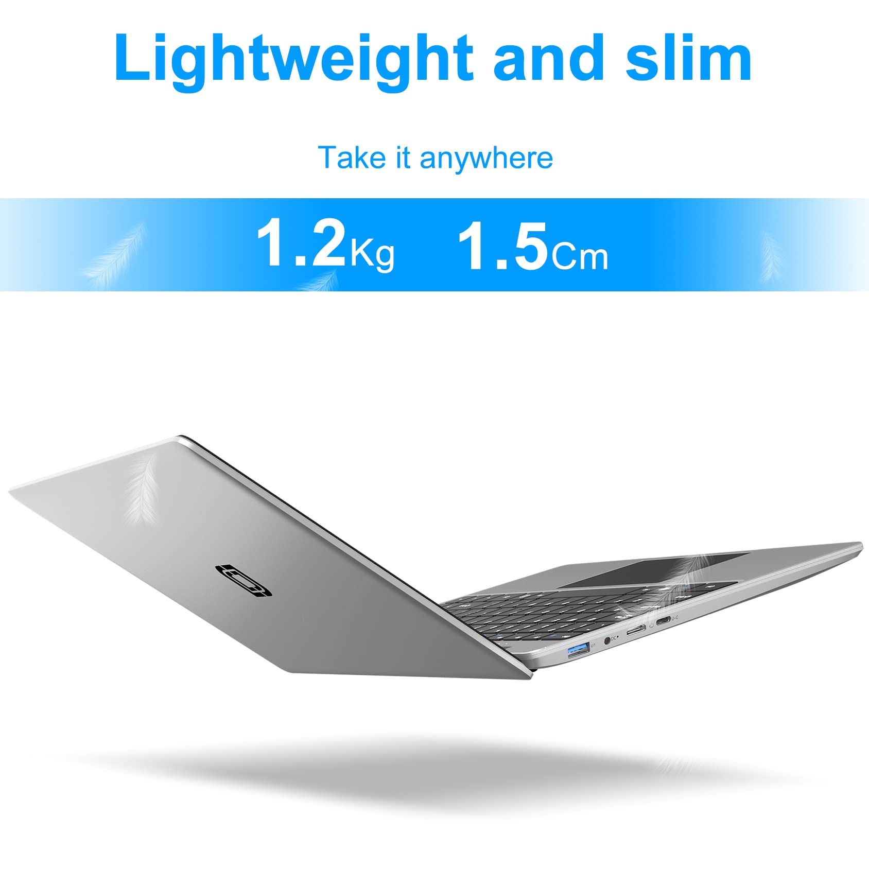 12GB LPDDR4 256GB SSD 14-inch Laptop Computer with FHD 1920x1080 Display, Intel Quad Core Celeron CPU, 35.52WH Battery, Dual-Band WiFi, Bluetooth 4.0 - Portable Lightweight Notebook for Work, Study & Entertainment