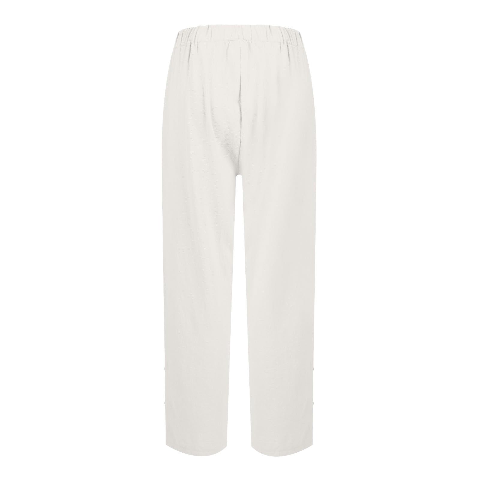 2024 Women's Linen Pants - Sexy, Comfortable & Breathable Cotton Linen Trousers - Loose Fit Boho Pants for Summer, Beach & Casual Wear