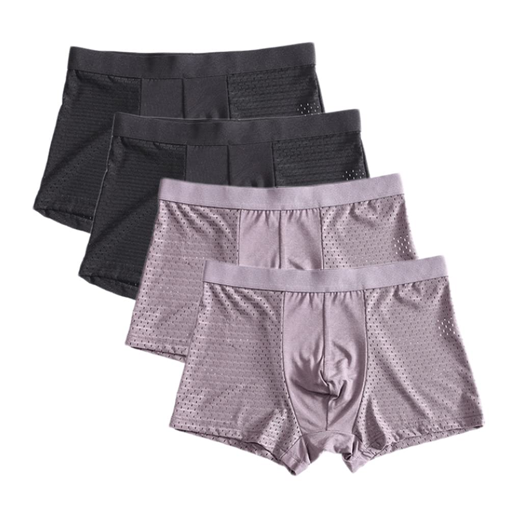 YKBTP 4-Pack Plus Size XXXL Breathable Underwear Shorts for Men & Women - Soft Cotton Comfort, Moisture-Wicking, Stretch Fit - Ideal for Daily Wear, Workout, and Sleep (Multicolor)