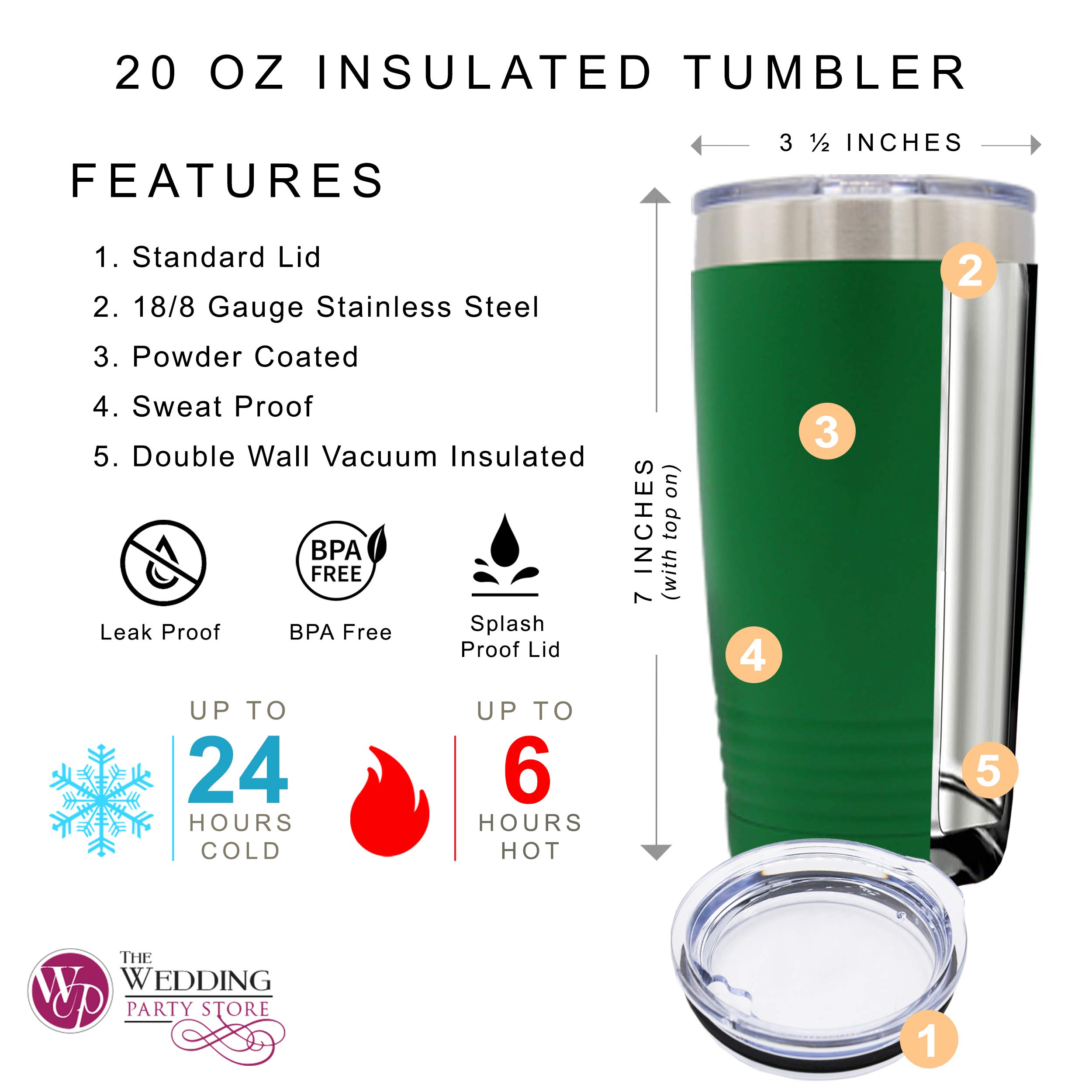 Personalized 20 oz Green Stainless Steel Travel Tumbler - Custom Engraved Vacuum Insulated Double Wall Mug - Perfect for Coffee, Tea & Cold Drinks On The Go
