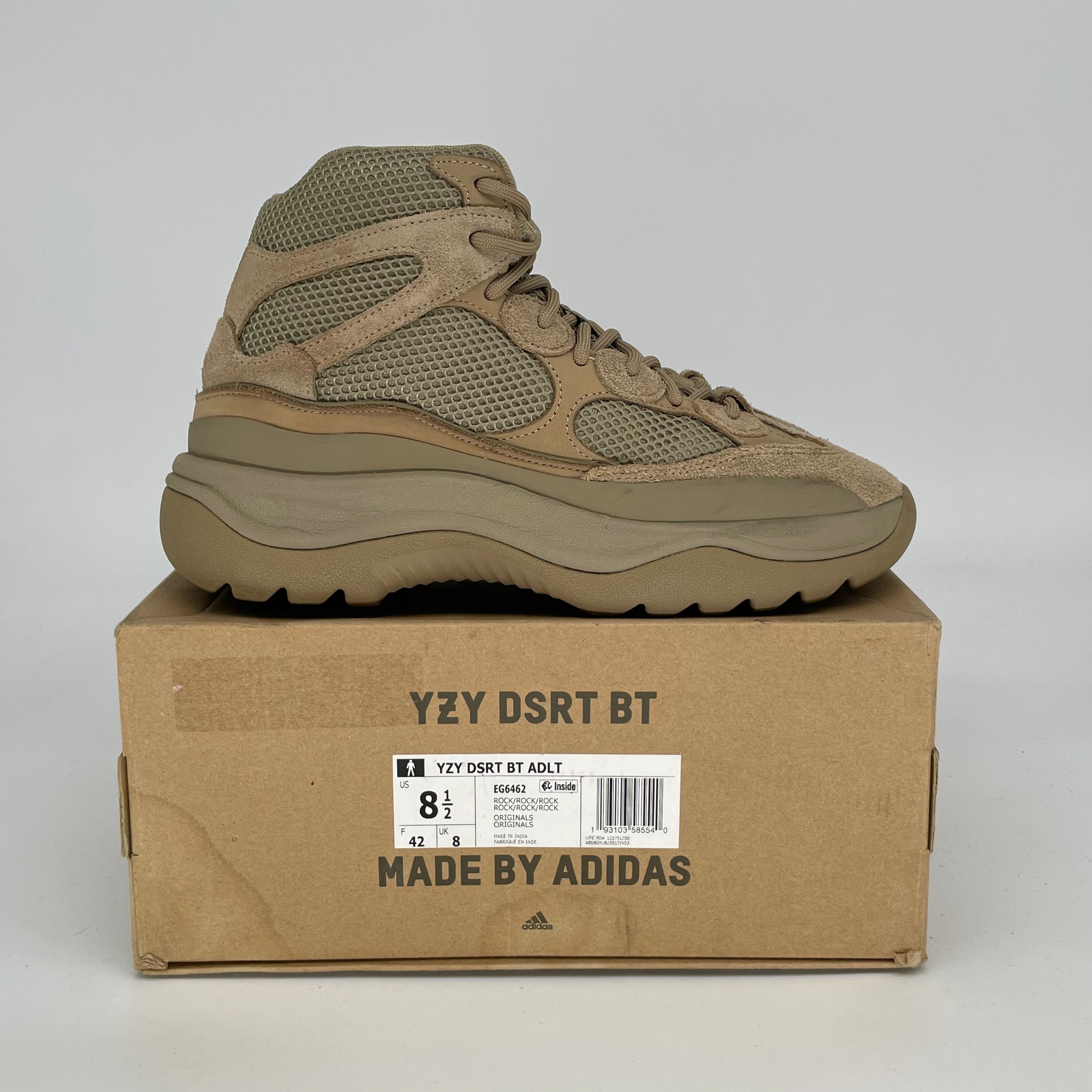 Adidas Yeezy Desert Boot Rock Size 8.5/10W EG6462 - Stylish & Comfortable Hiking Sneakers for Outdoor Adventures & Urban Streetwear