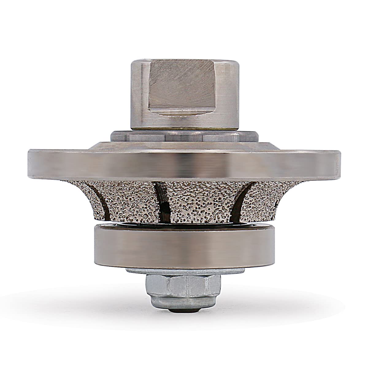 Premium Diamond Hand Profiler B10 - Half Bullnose Vacuum Brazed Profile Wheel with Metal Cover Router Bit for Marble & Granite (D65 5/8-11) - Perfect for Countertop Edging & Stone Fabrication