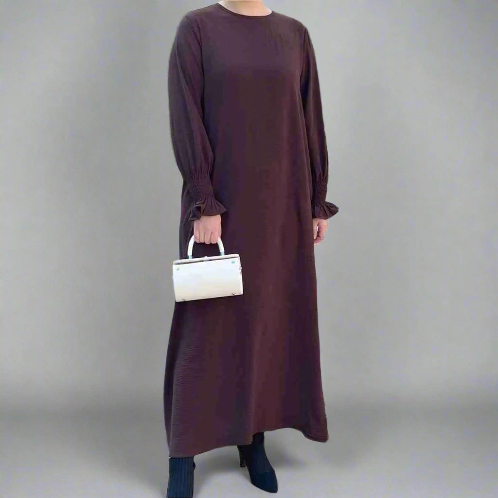 Elegant Modest Fashion Puff Sleeve Abaya Dress for Women - Perfect for Prayer, Special Occasions & Everyday Wear